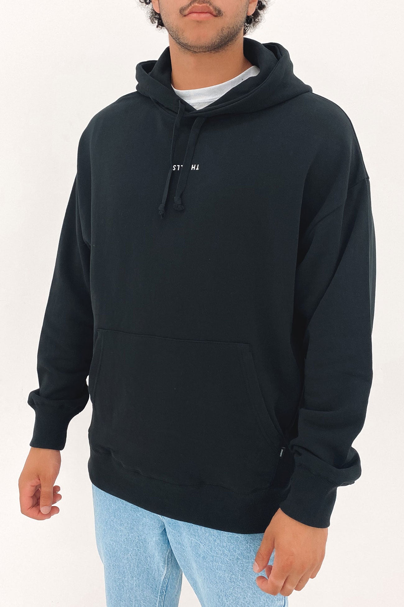 Minimal Thrills Slouch Pull On Hood Washed Black