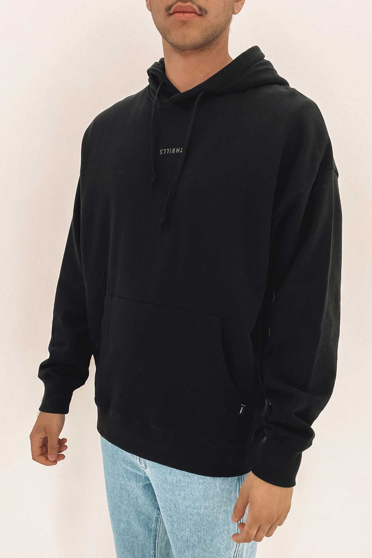 Minimal Thrills Slouch Pull On Hood Washed Black