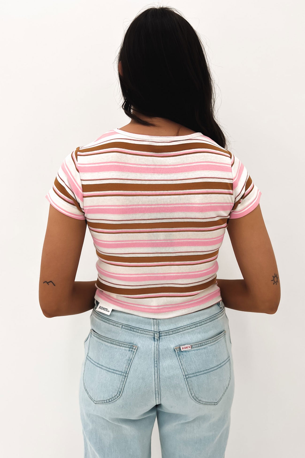 Mode Stripe Tee Chocolate