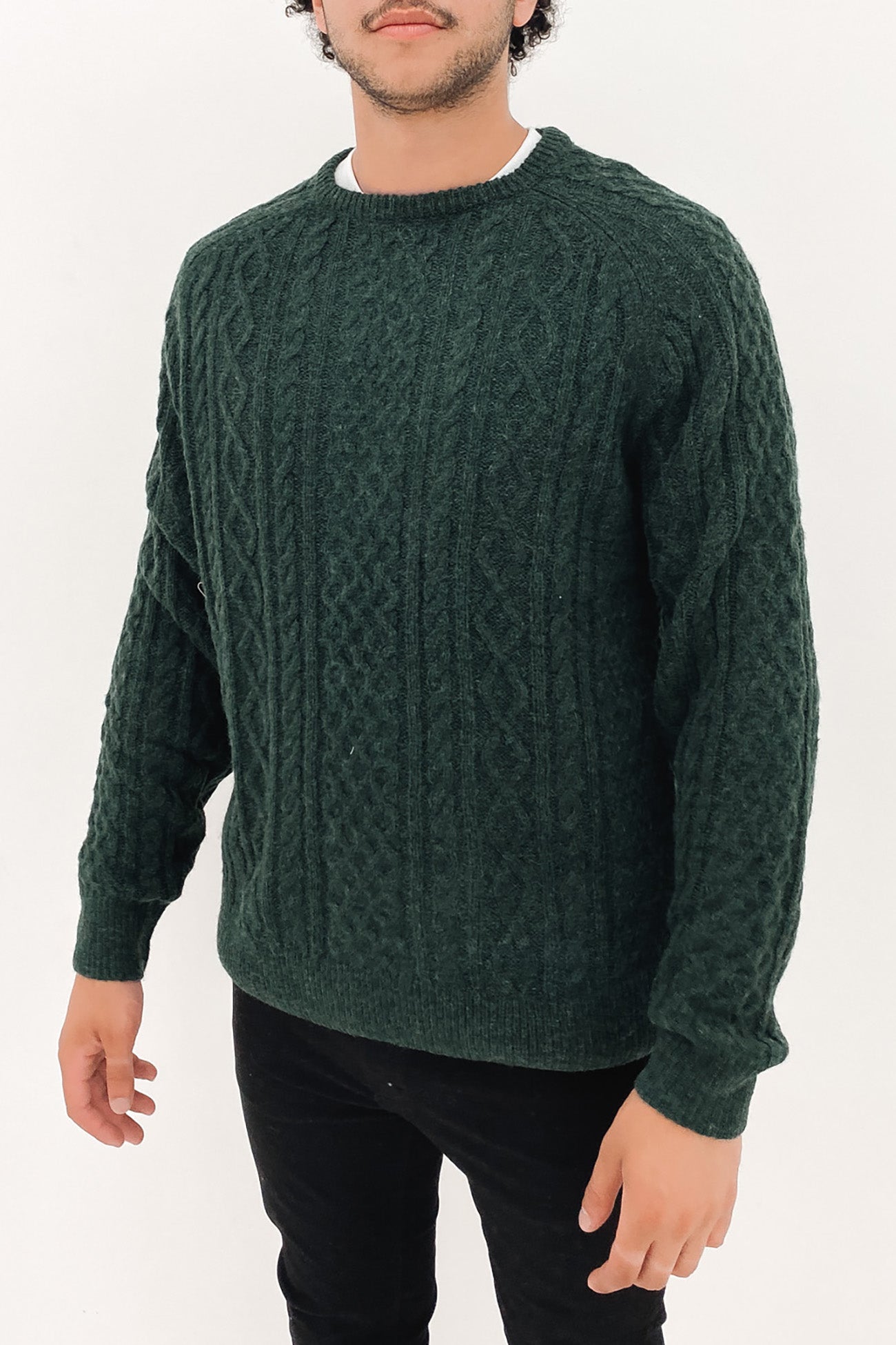 Mohair Fishermans Knit Pine