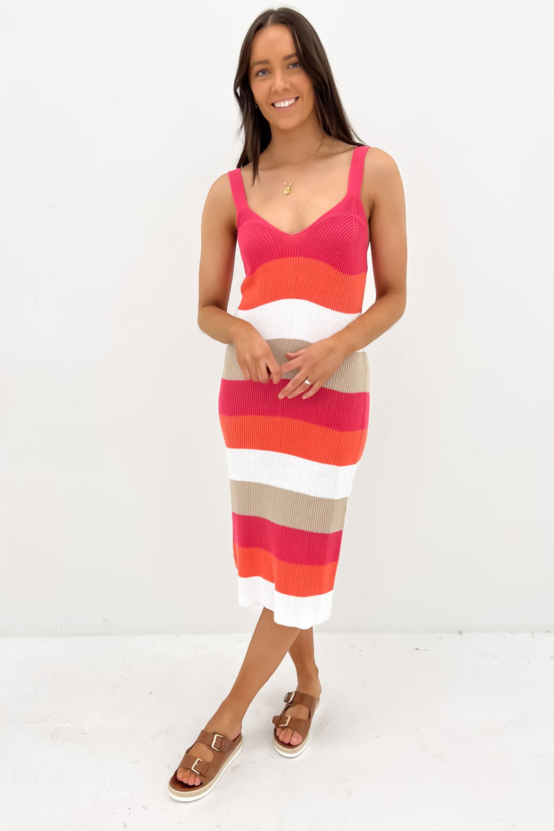 Molly Knit Dress Sunset Stripe