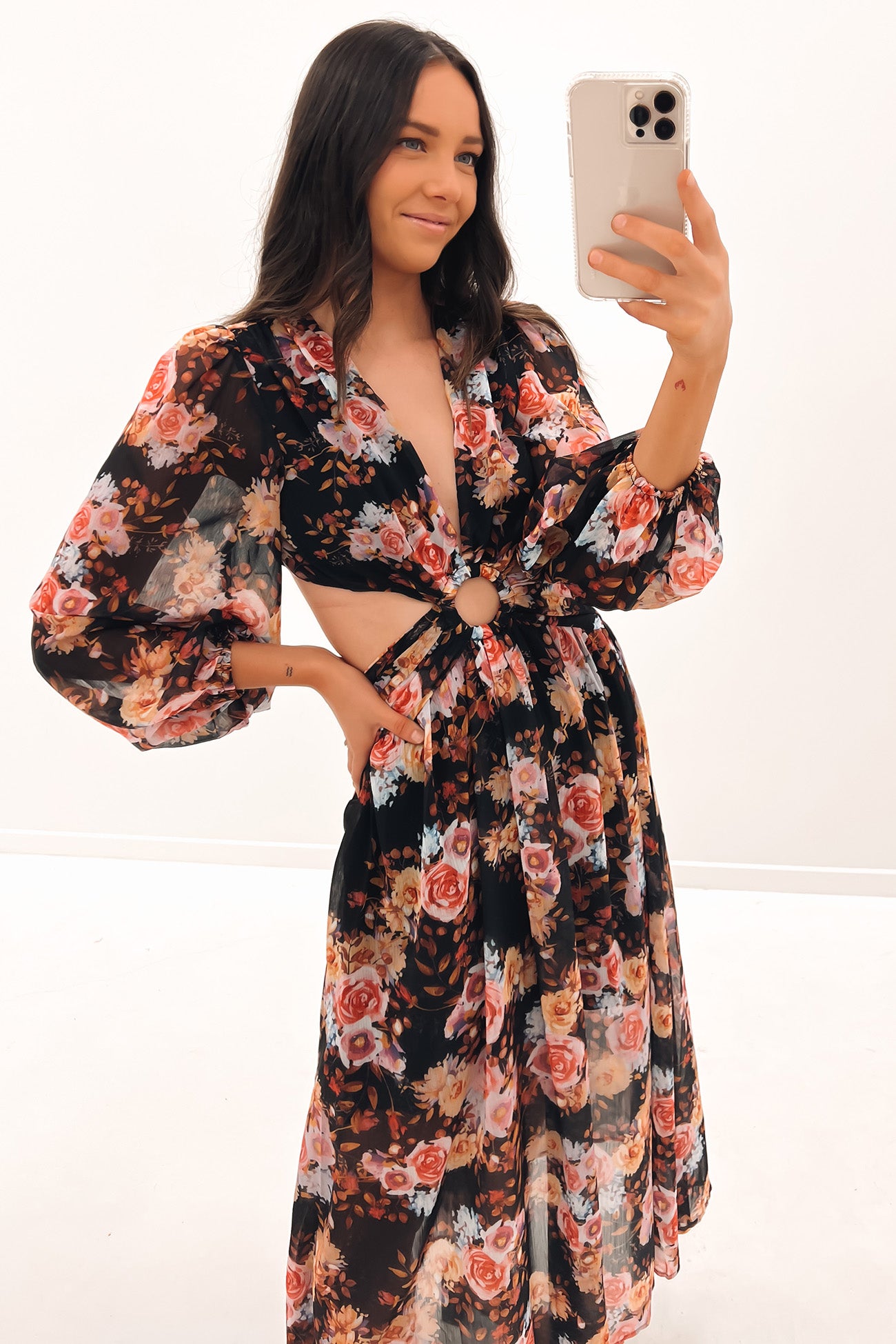 Morrison Maxi Dress Black Floral