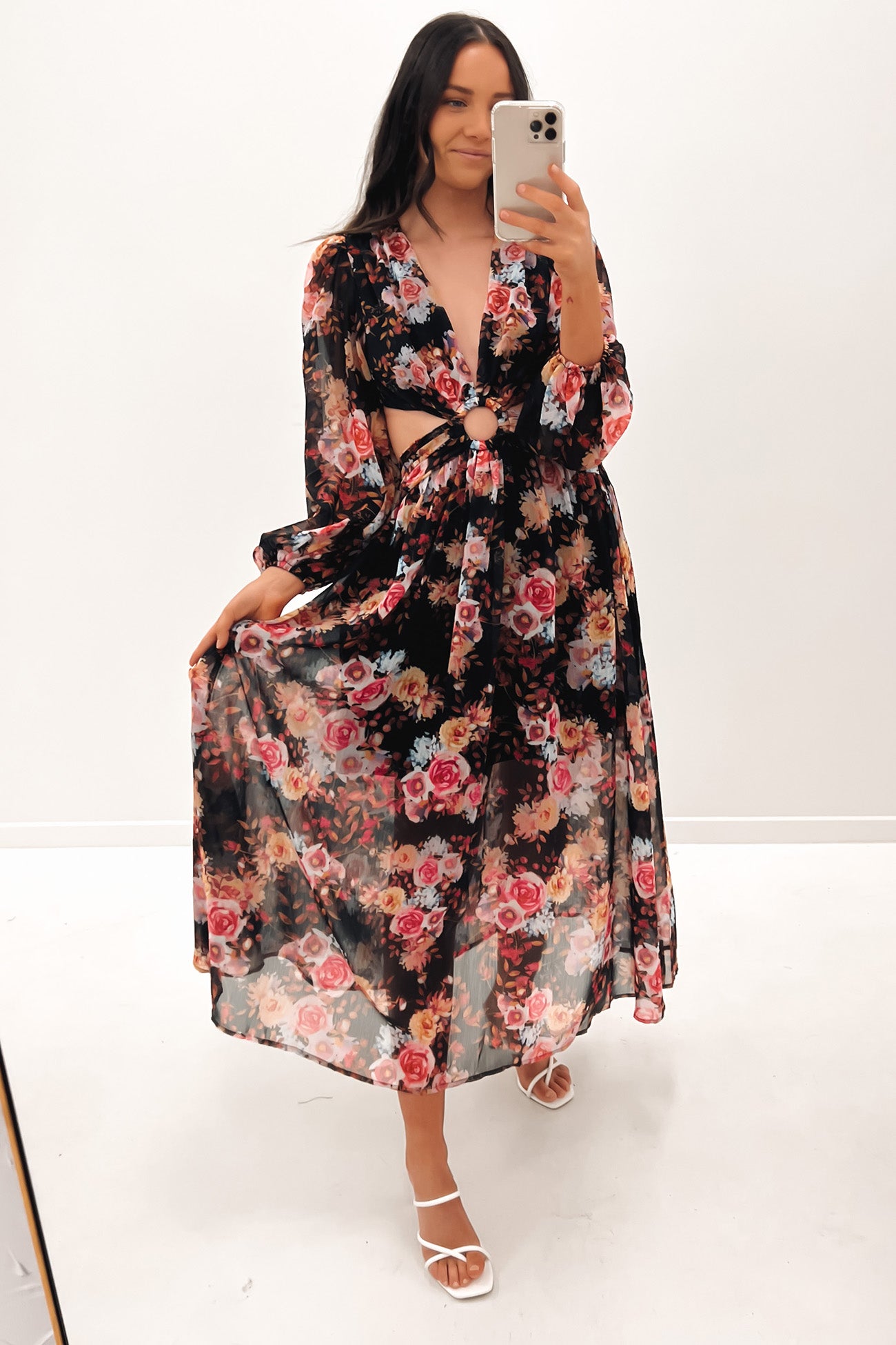 Morrison Maxi Dress Black Floral