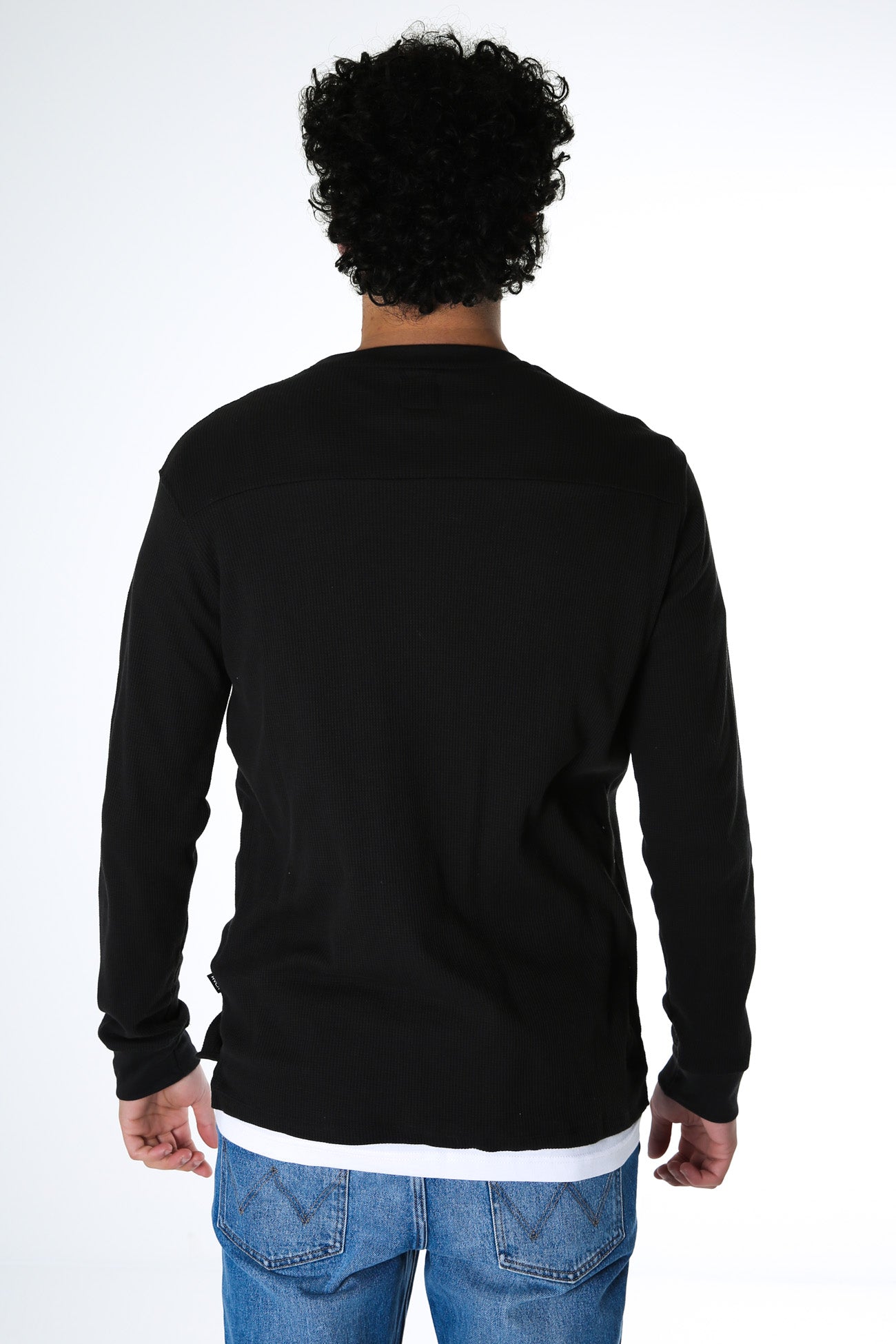 Motors Waffle Long Sleeve Tee Black