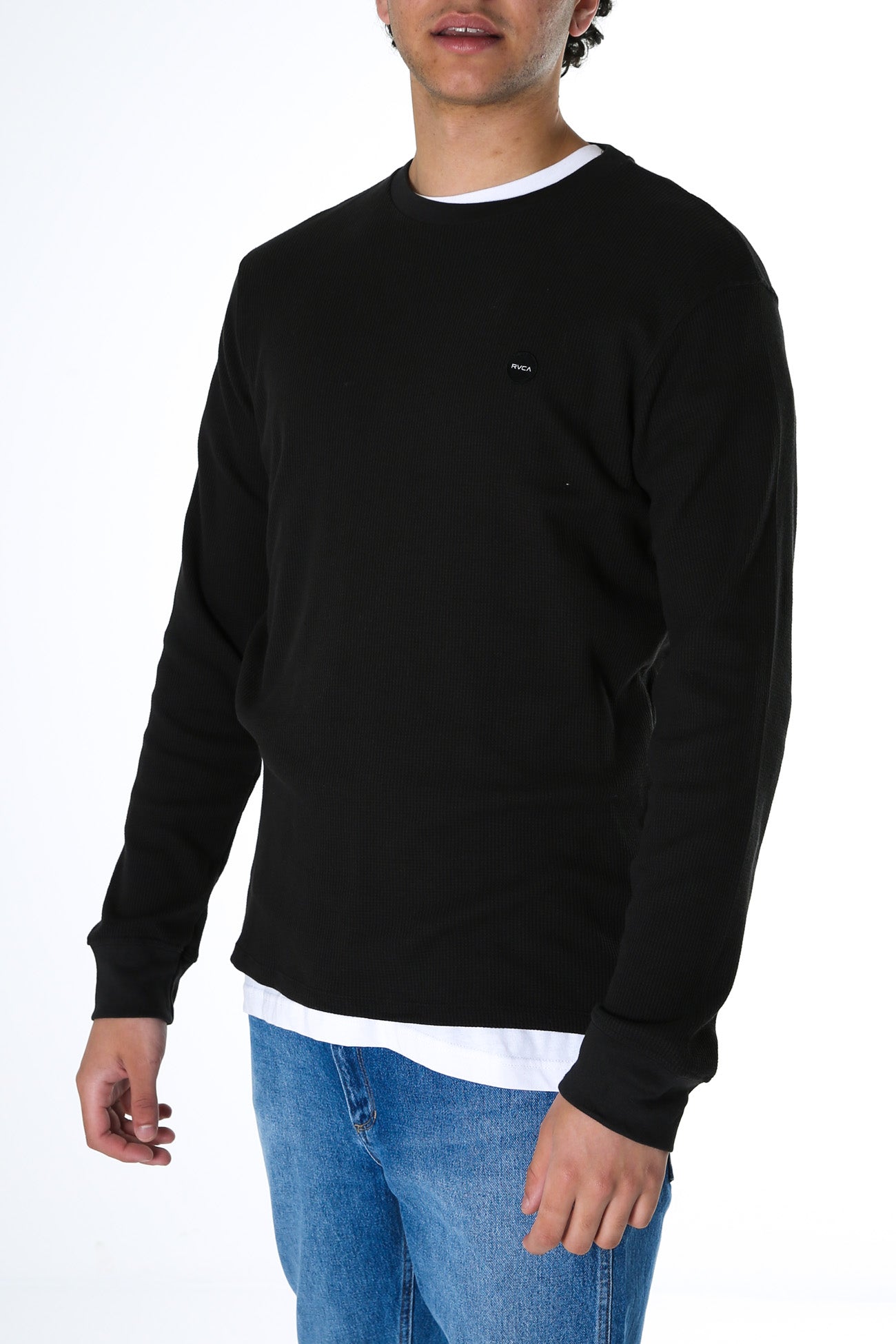 Motors Waffle Long Sleeve Tee Black