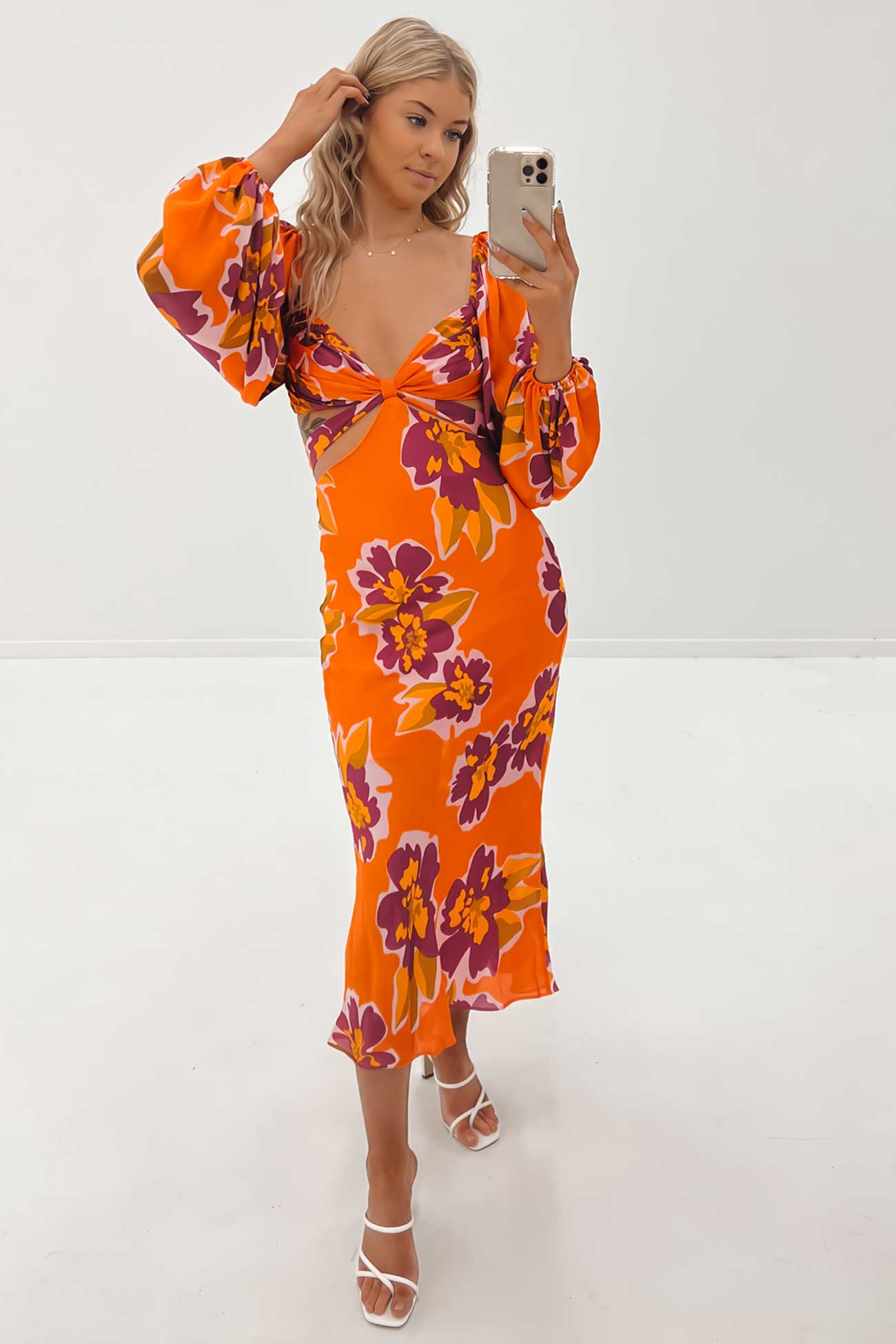 Myah Maxi Dress Orange Multi