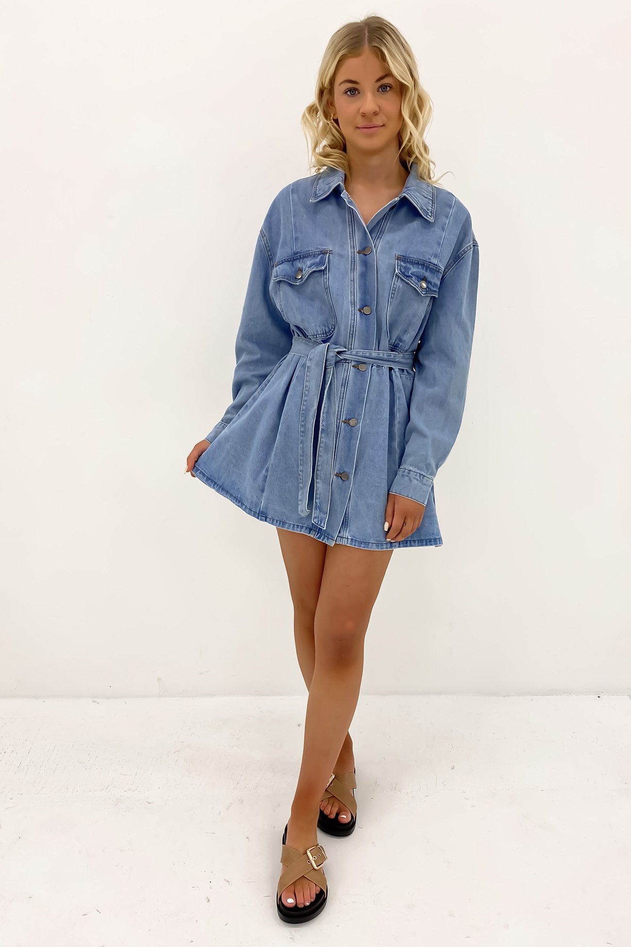 Myley Denim Mini Dress Blue