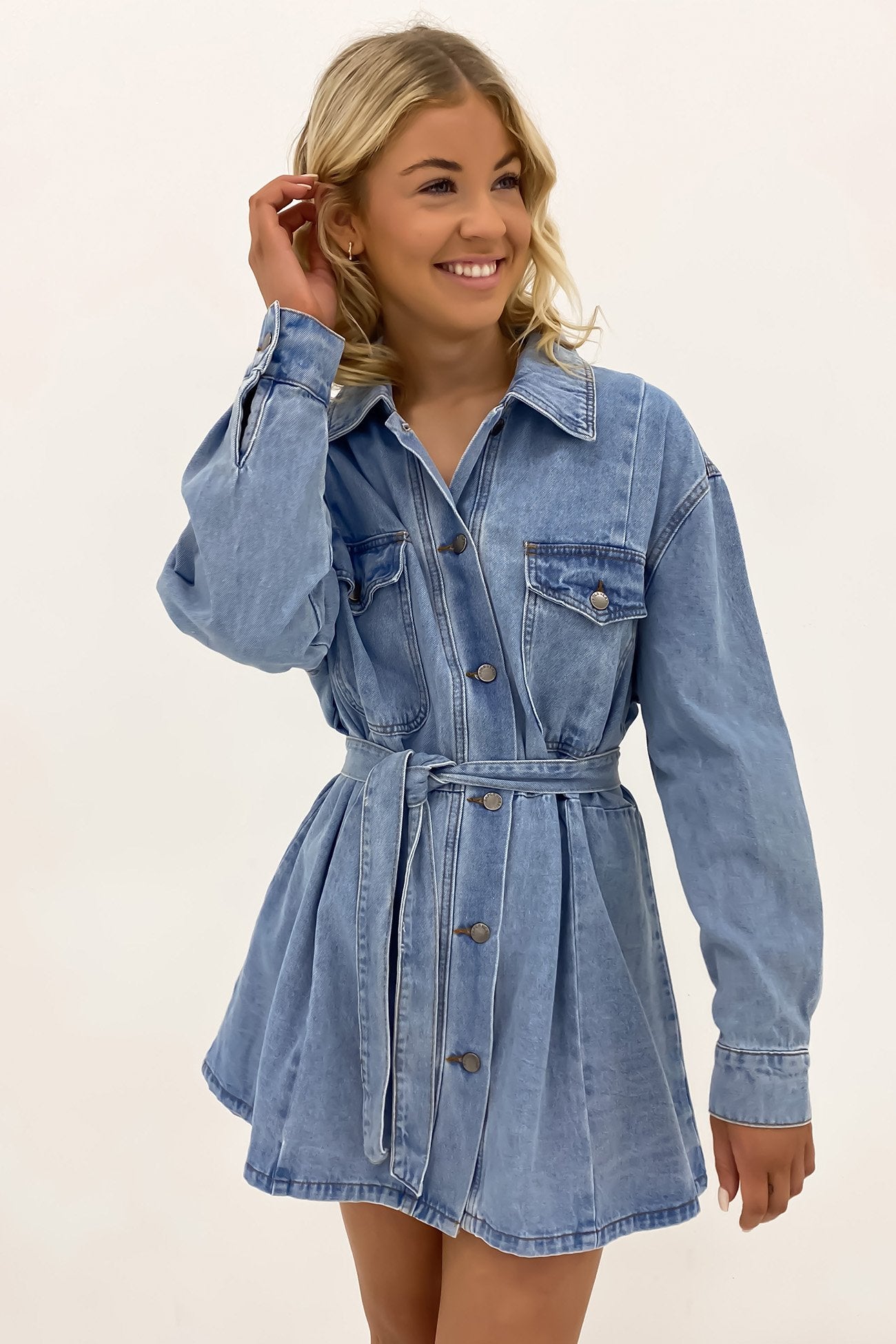 Myley Denim Mini Dress Blue