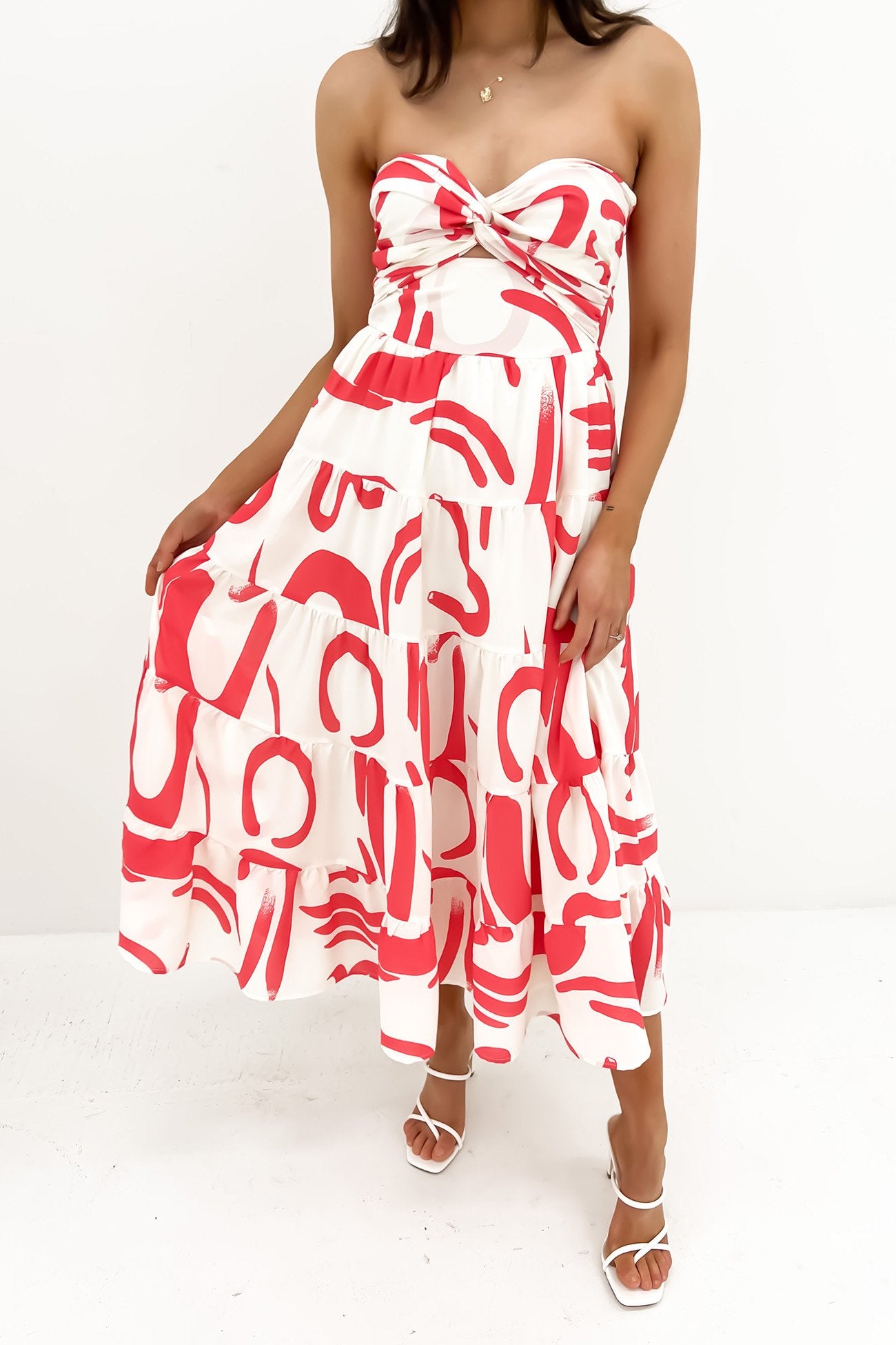 Nakiyah Midi Dress Cream Watermelon