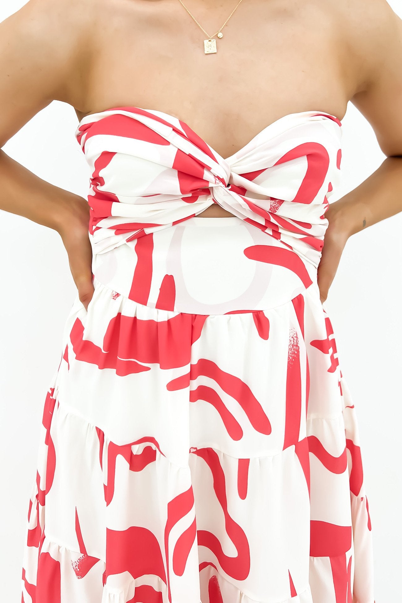 Nakiyah Midi Dress Cream Watermelon