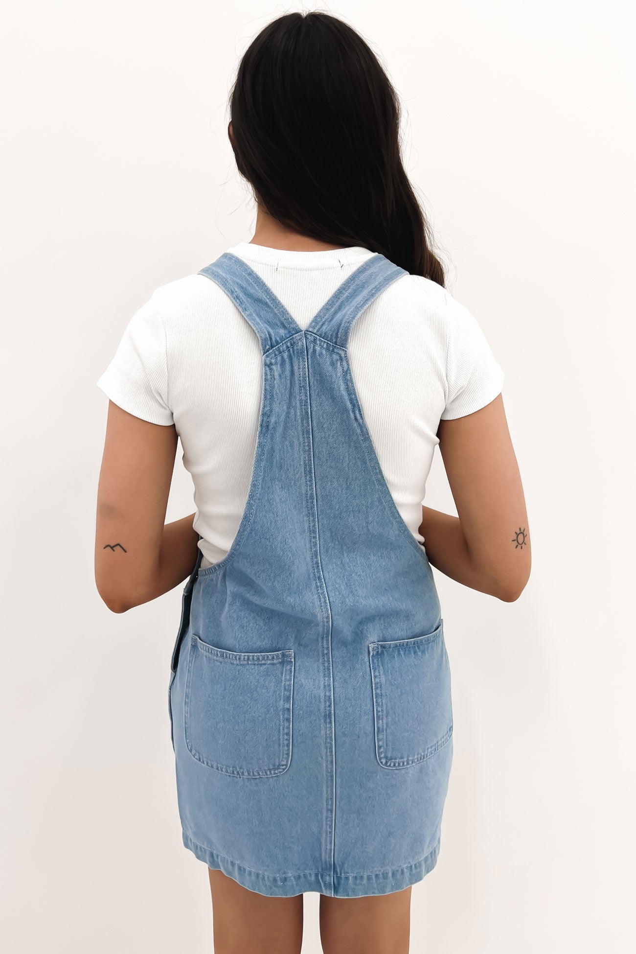 Nevada Denim Pinafore Ice Blue