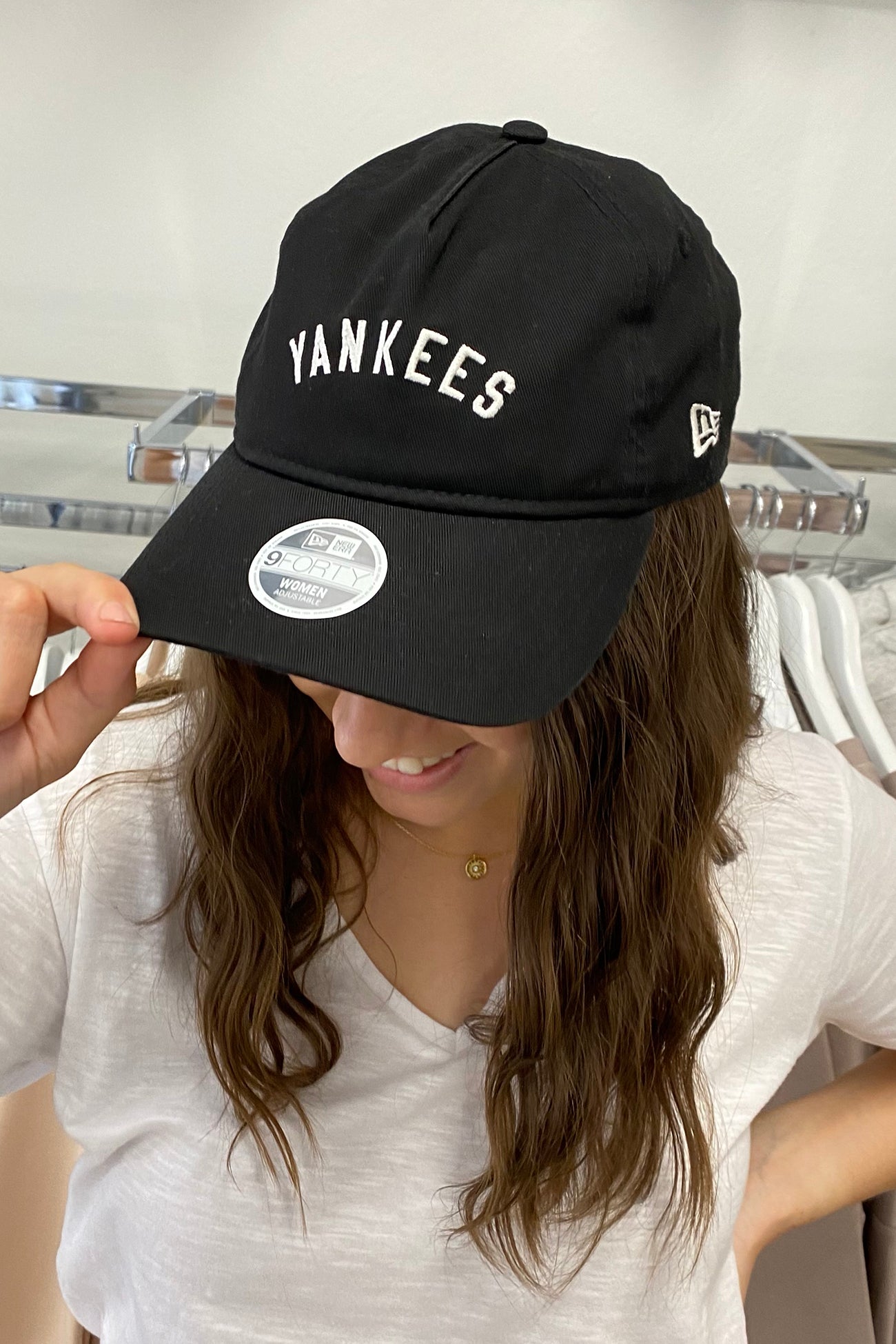 New York Yankees 9FORTY A-Frame Strapback Black White