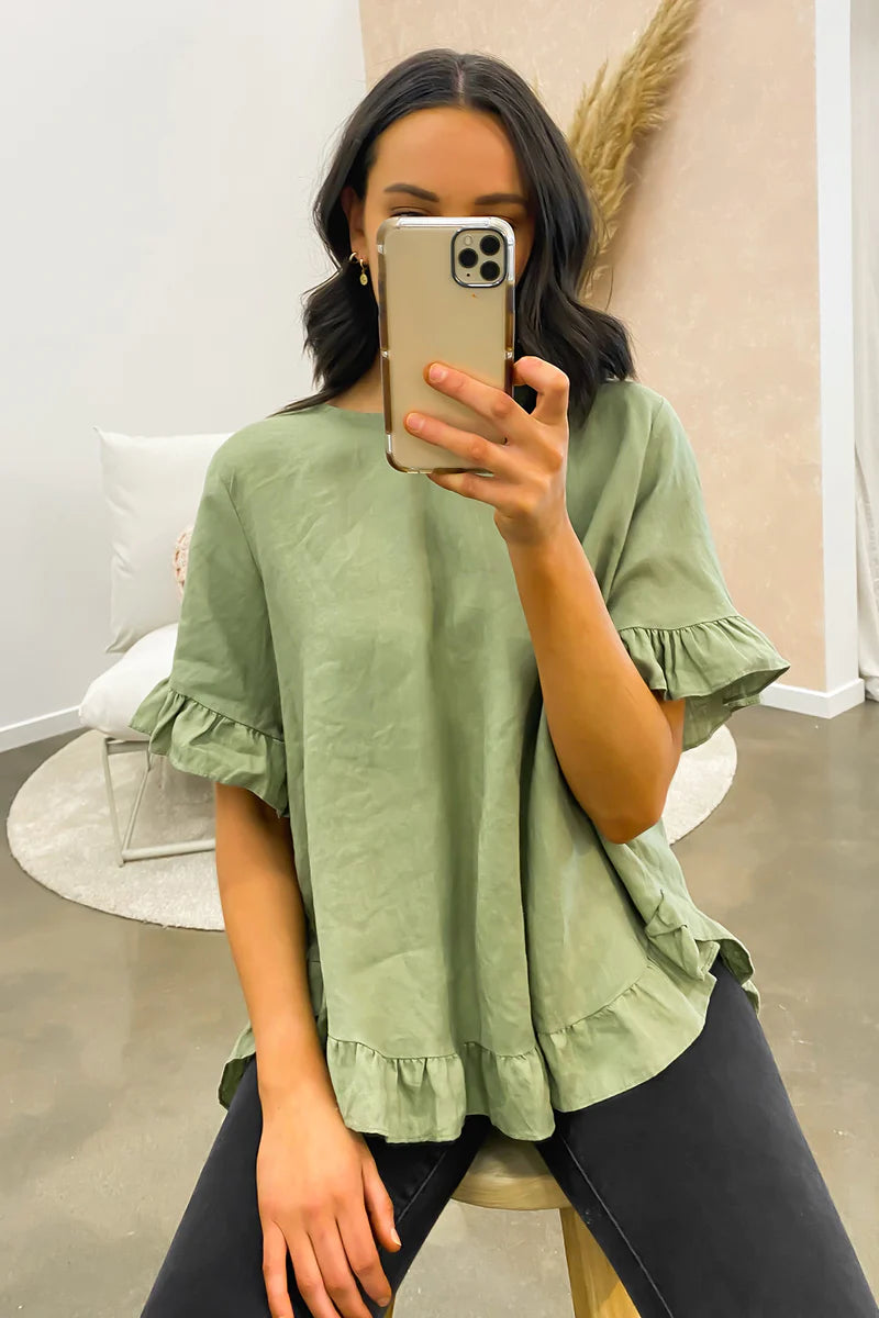 Nikki Top Khaki