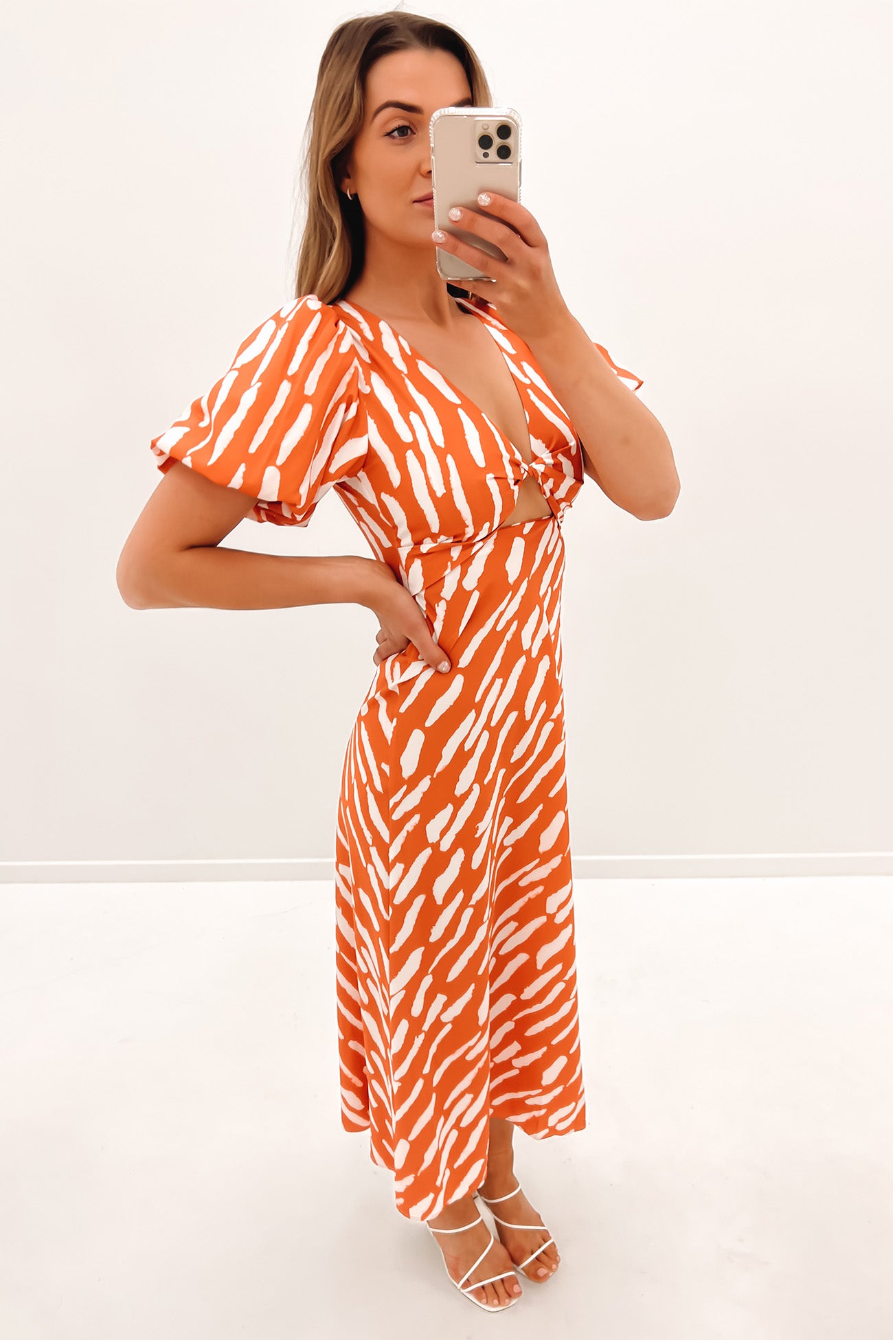 Noah Midi Dress Orange