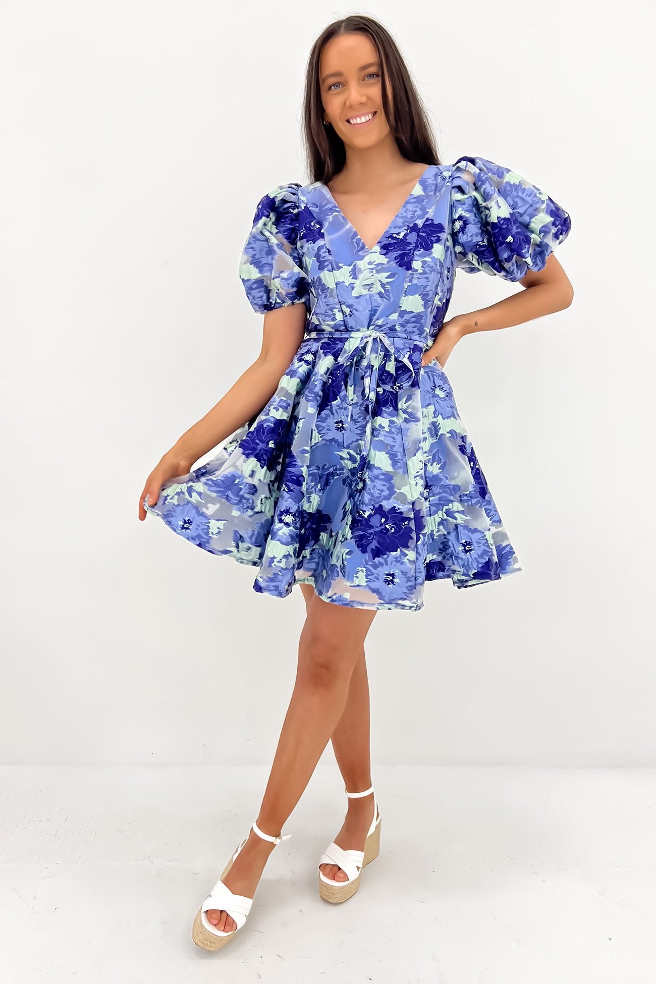 Nya Mini Dress Blue Floral