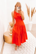 Oaklee Midi Dress Coral