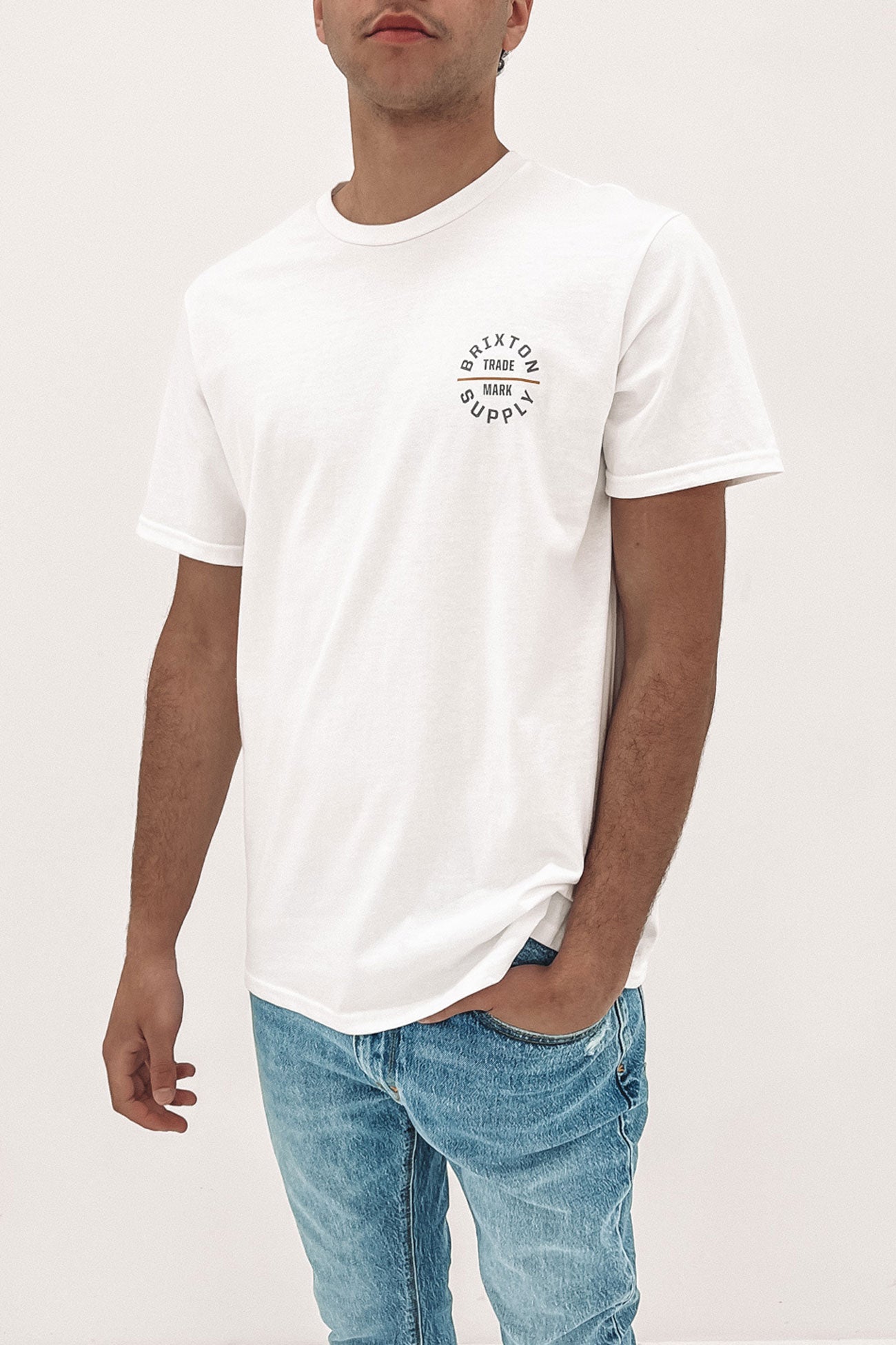 Oath V Short Sleeve Standard Tee White Grey Monarch