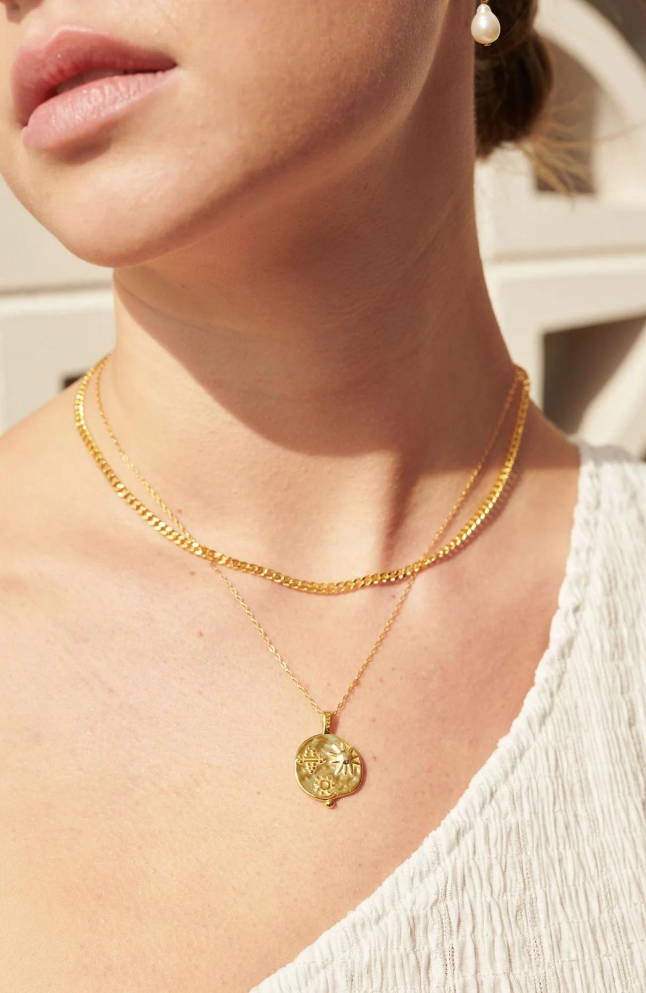 Ocean Coin Necklace Gold