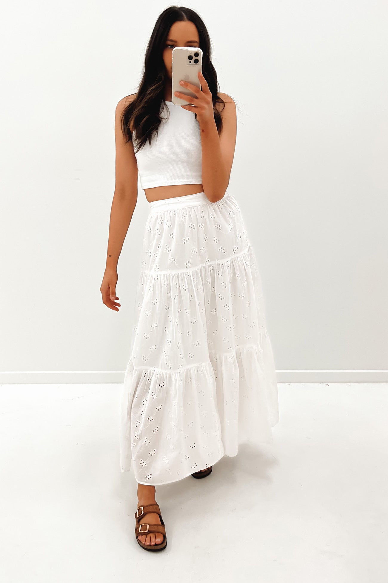 Olivia Maxi Skirt White