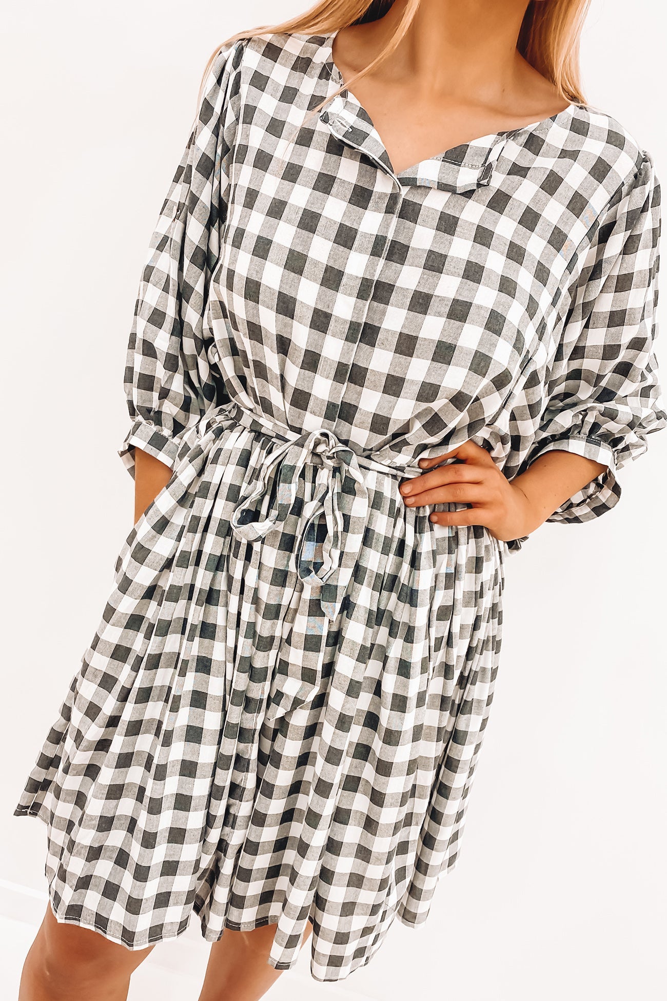 Ollie Mini Dress Black Check