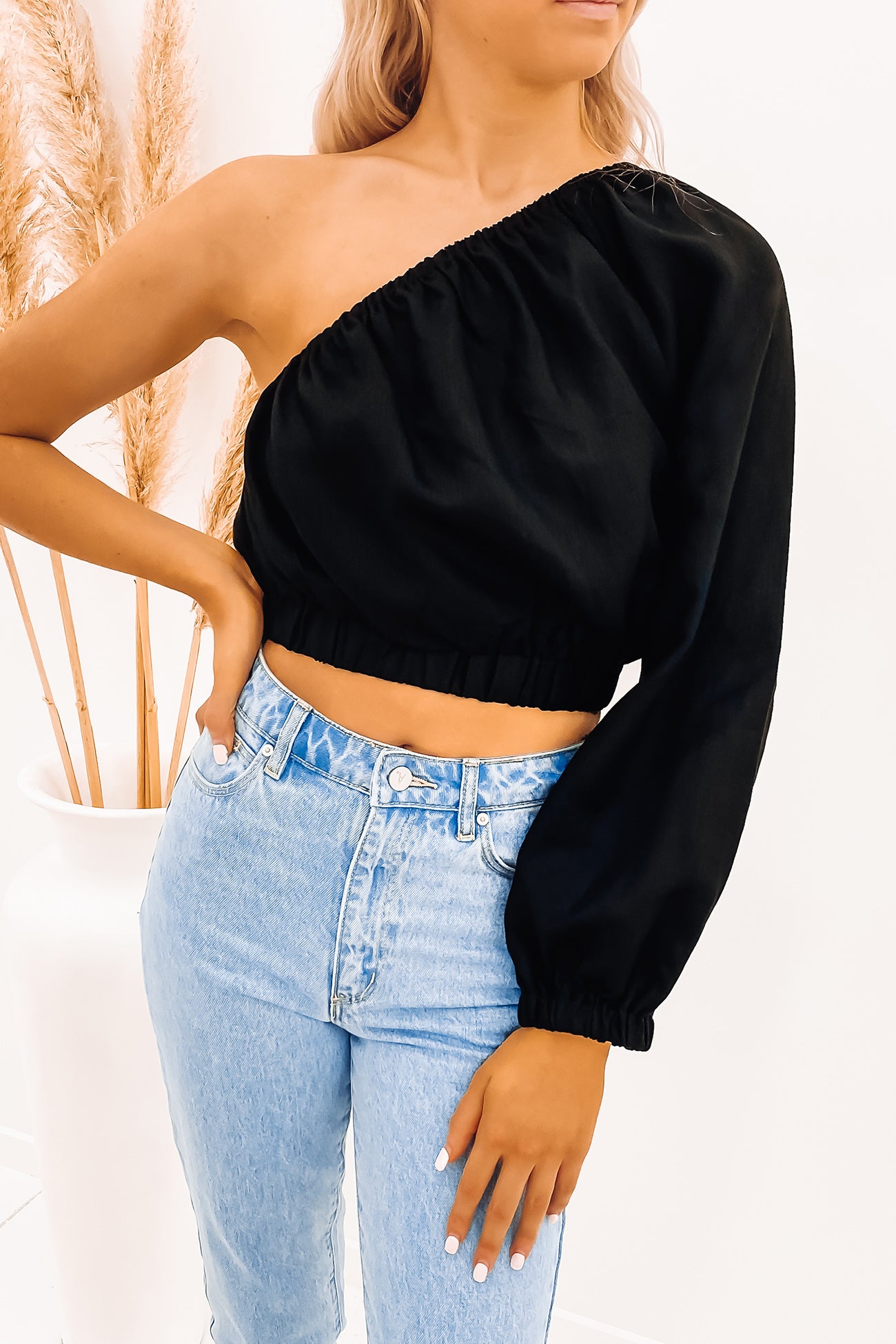 Olympia Crop Top Black