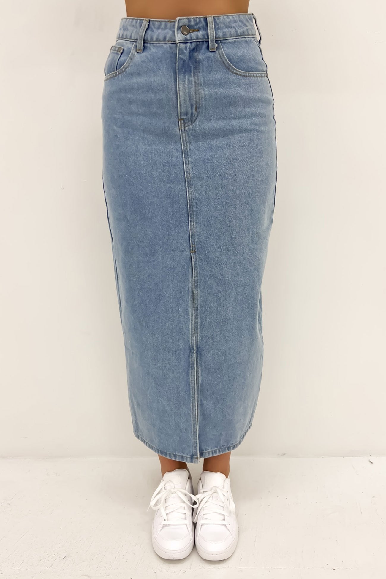 Otis Denim Midi Skirt Light Blue