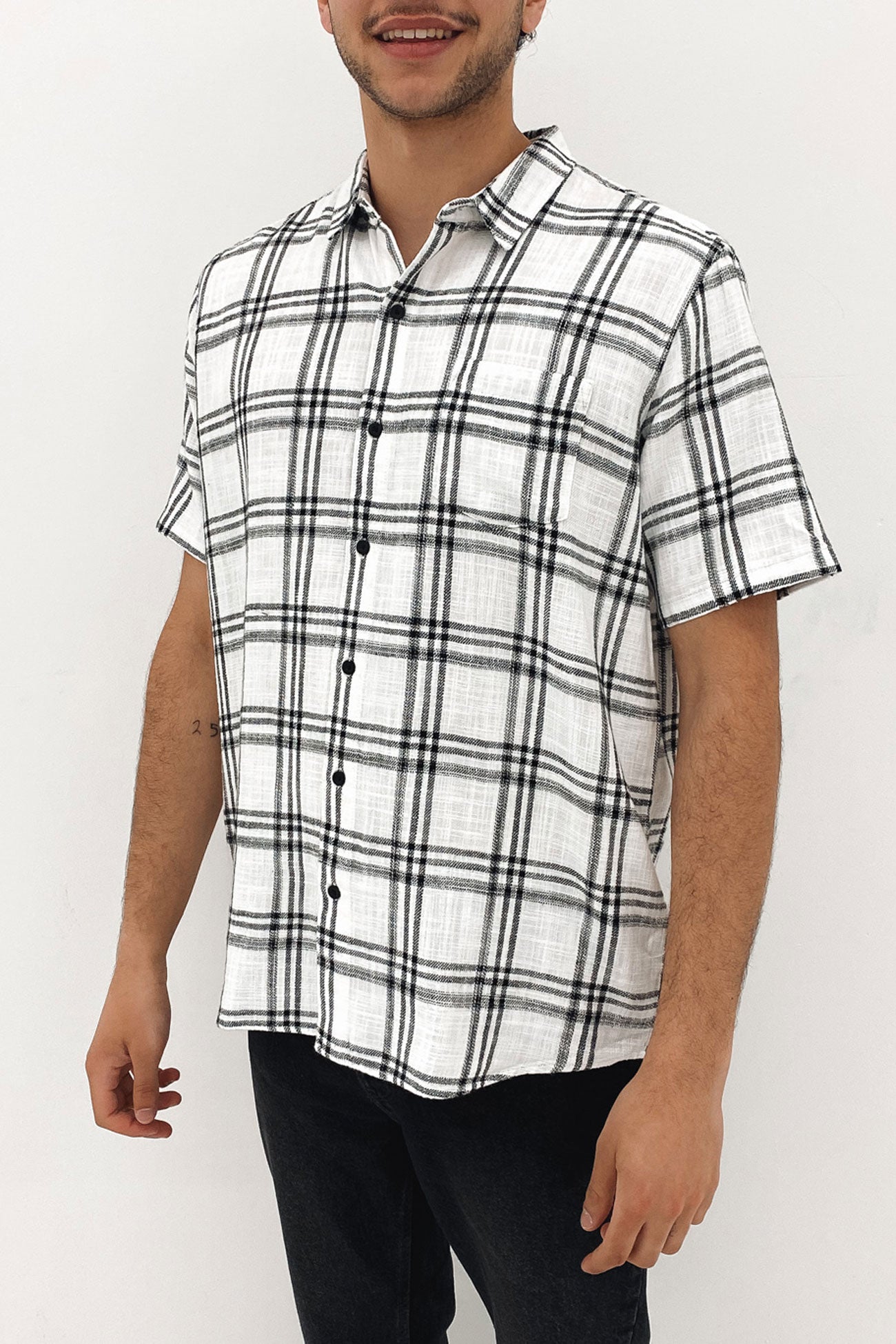 Overdyed Short Sleeve Shirt White