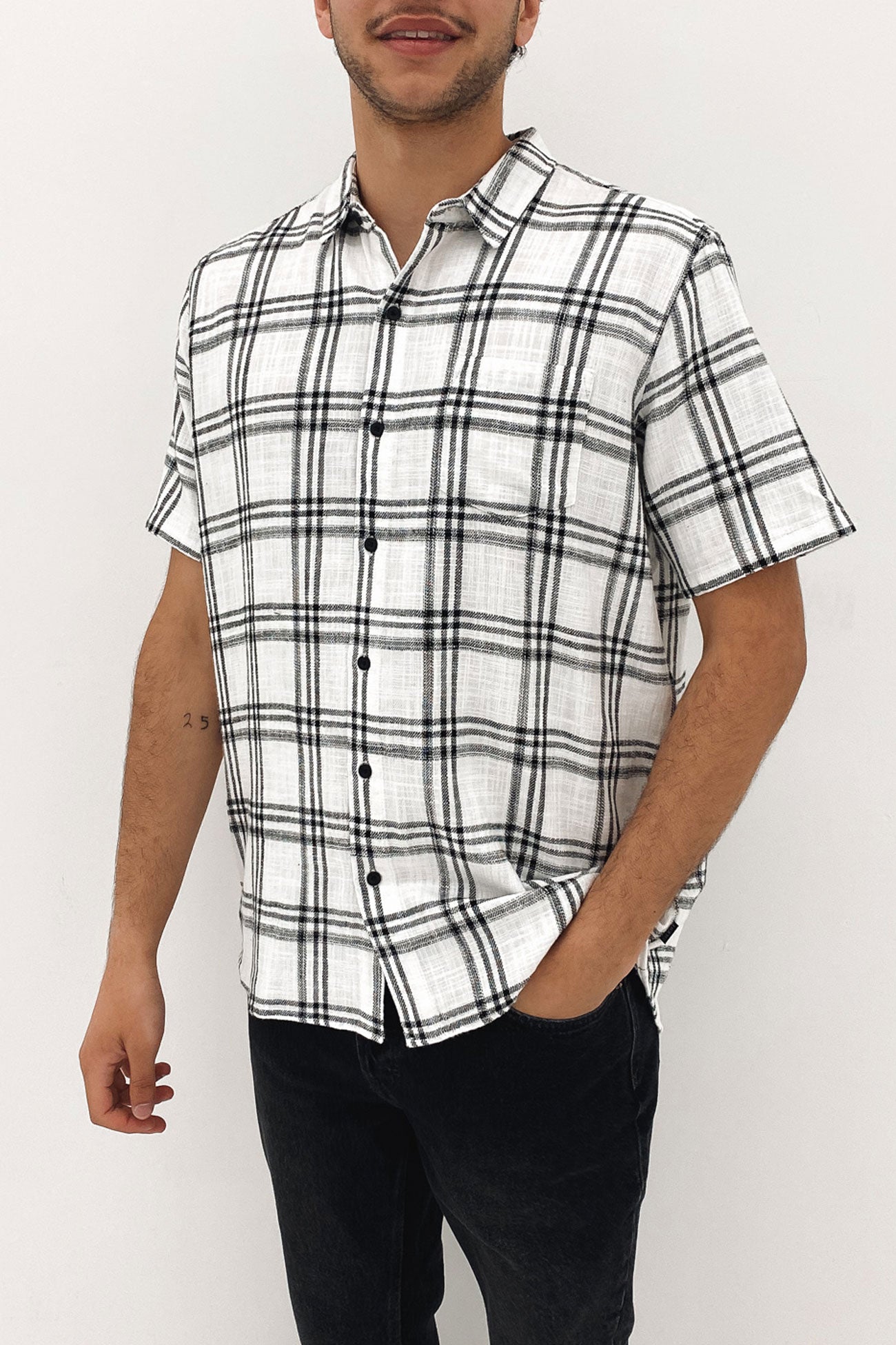 Overdyed Short Sleeve Shirt White