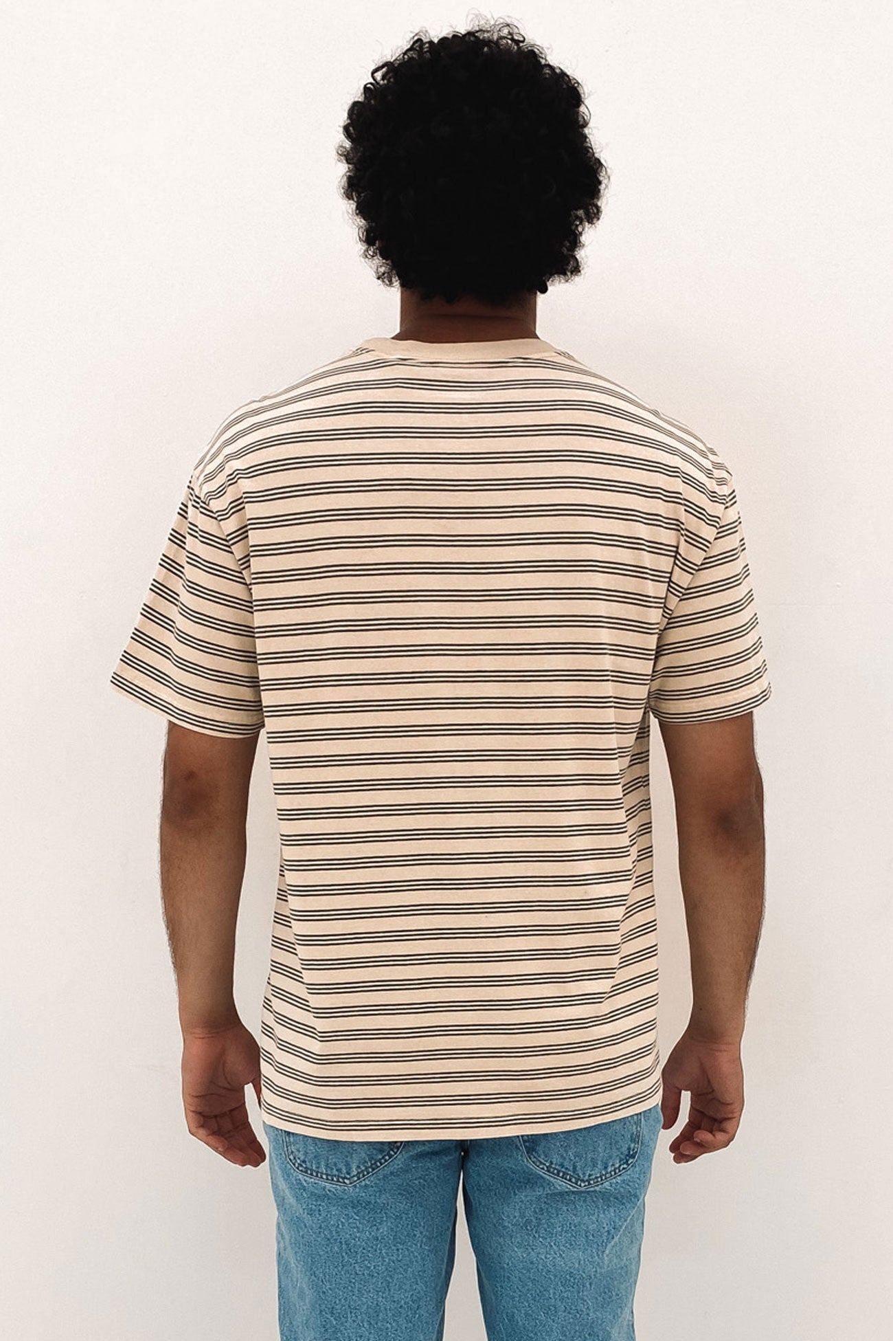 Overdyed Stripe Tee Tan