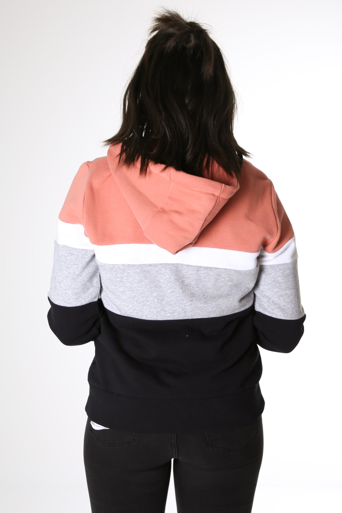 Overlay Panelled Hoody Apricot