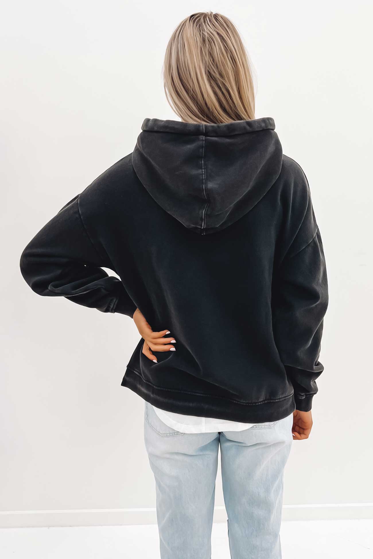 Oversized Hoody Washed Black