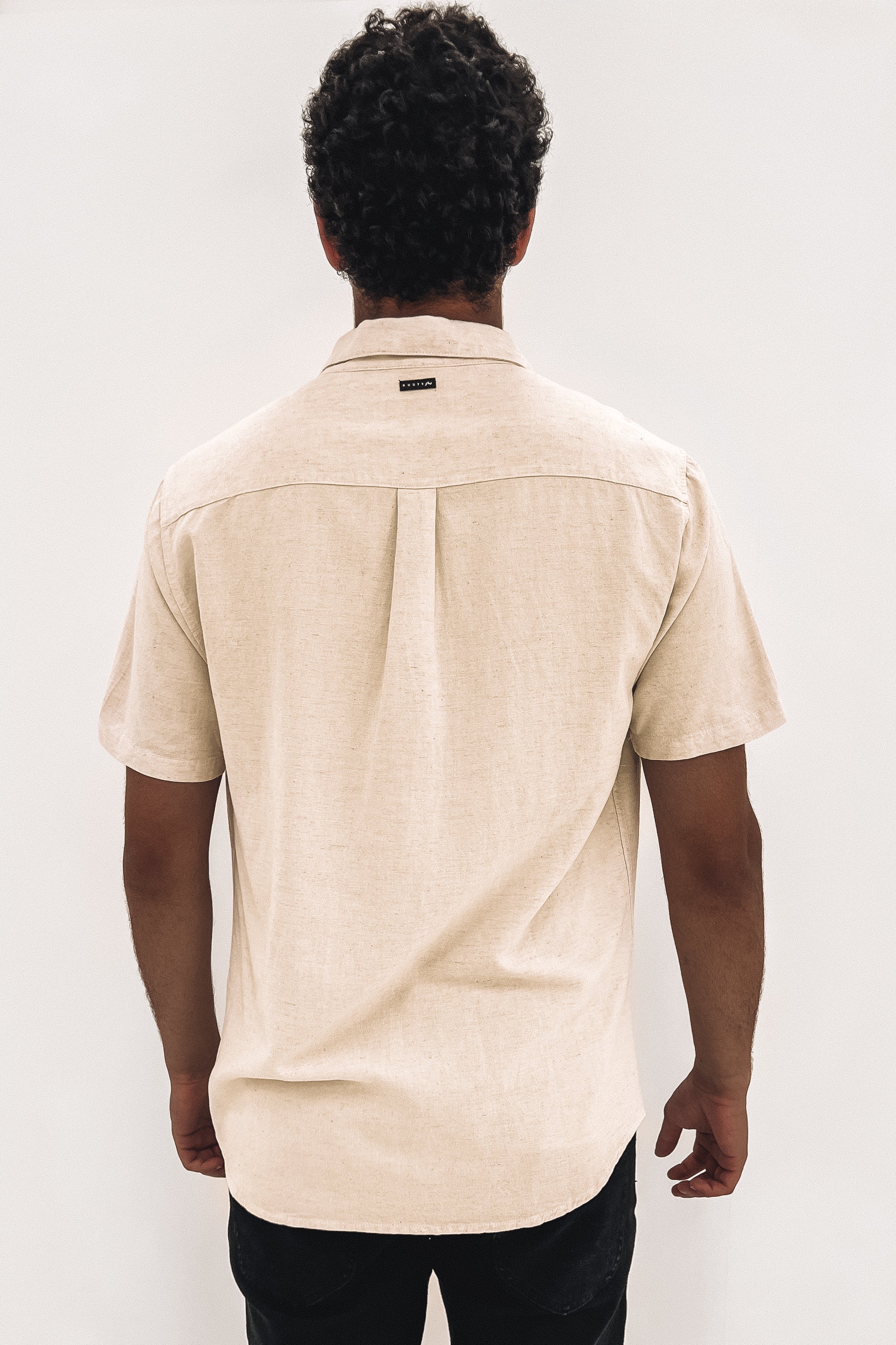 Overtone Short Sleeve Linen Shirt Ecru