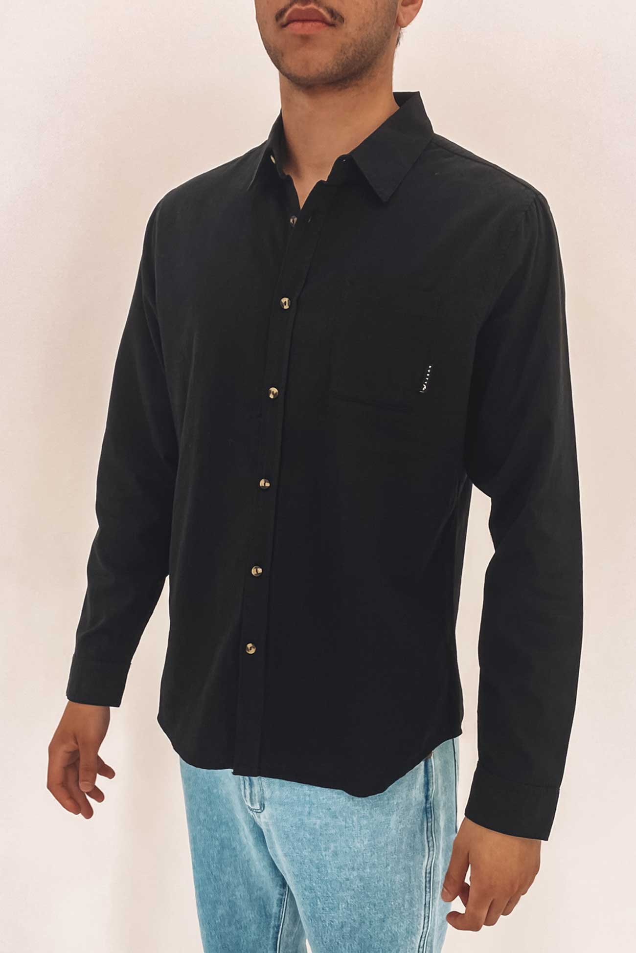 Pacific Atoll Long Sleeve Shirt Black