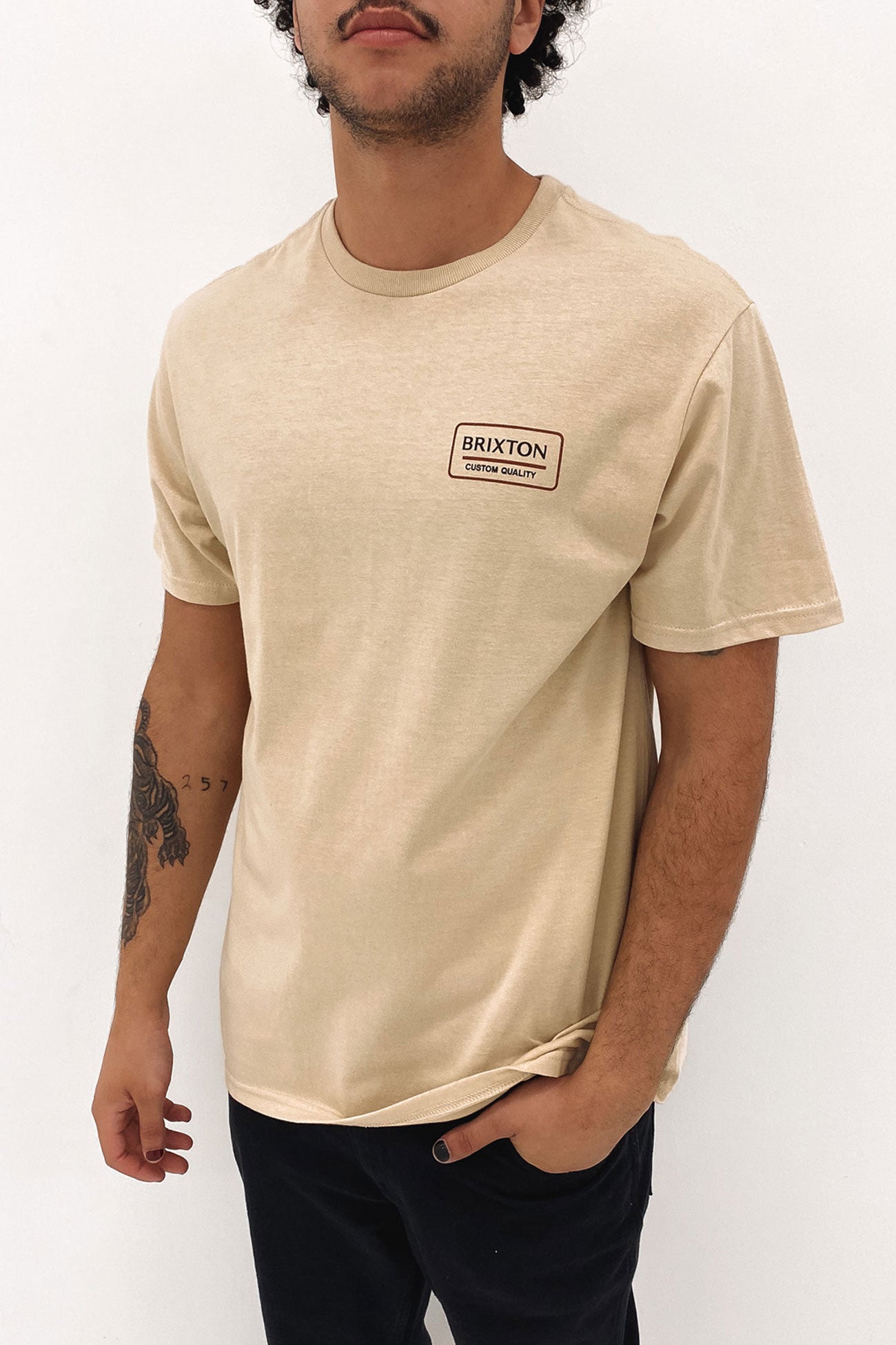 Palmer Proper Short Sleeve Standard Tee Cream Paradise Orange Dark Earth