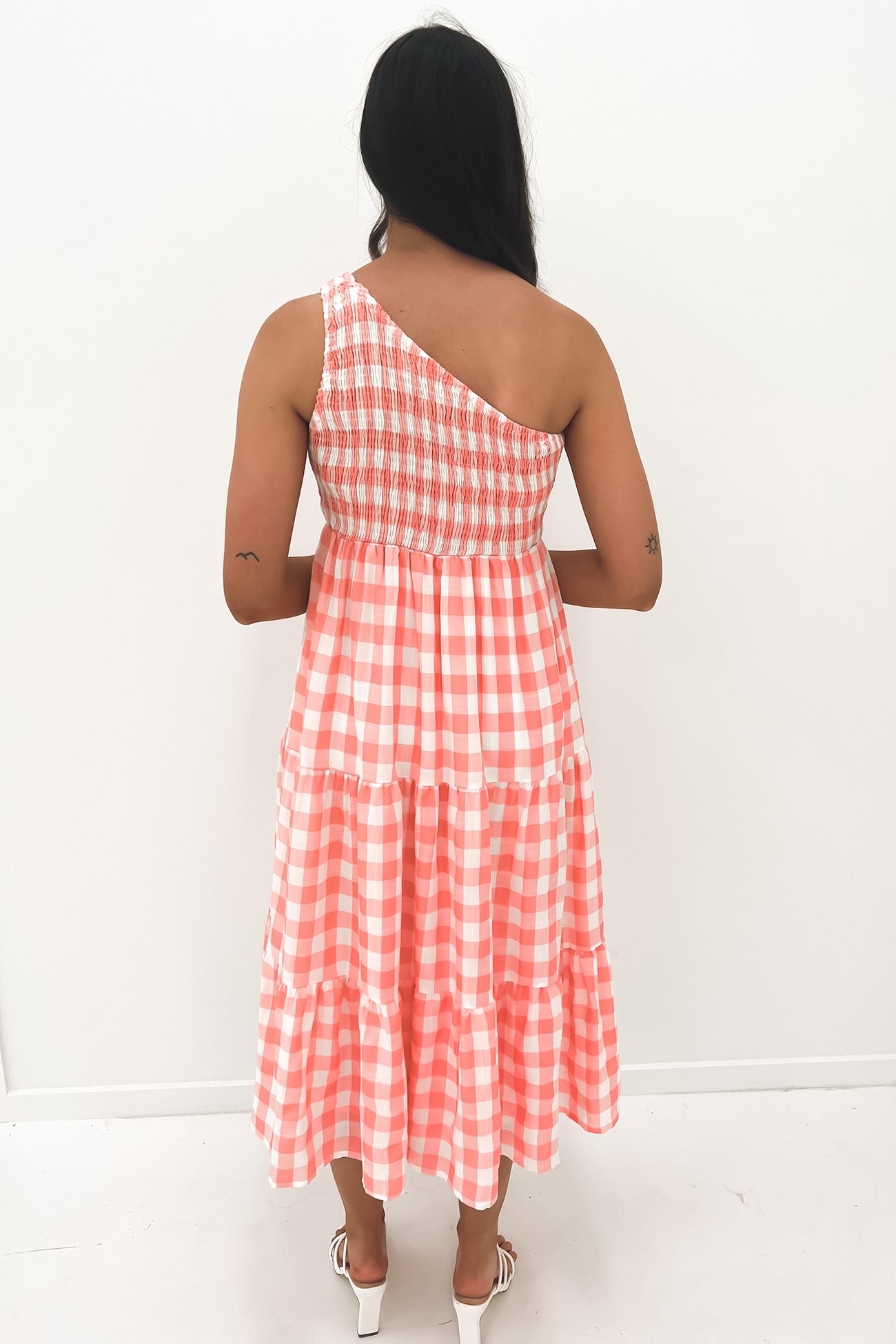 Penelope Midi Dress Pink Check