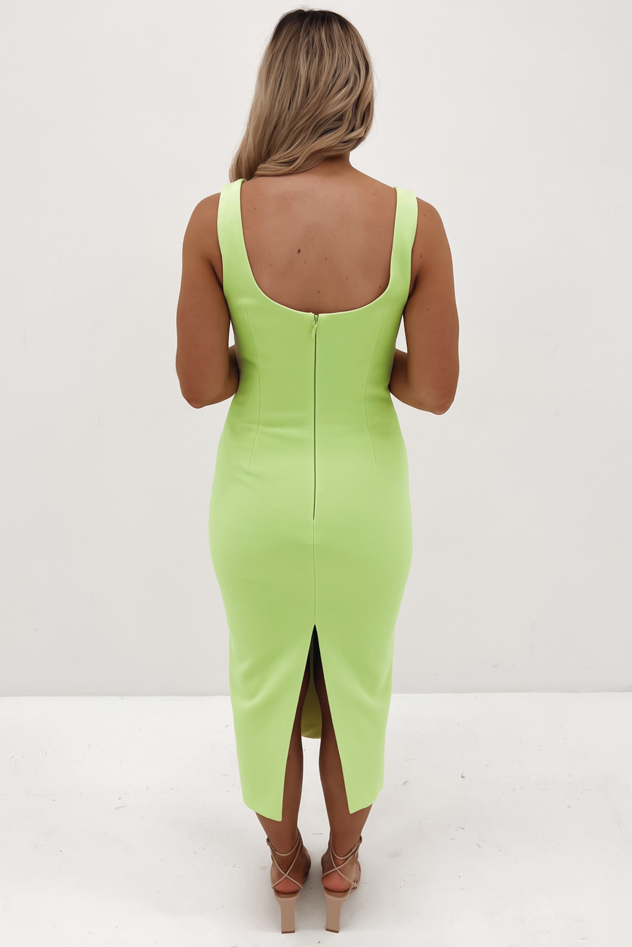 Perception Midi Dress Celery