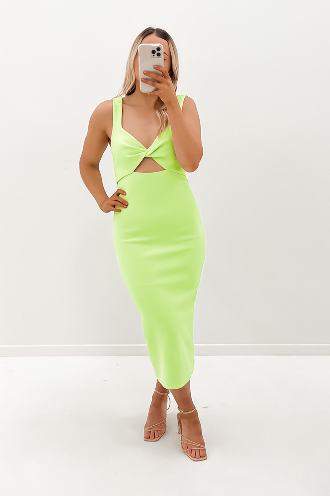 Perception Midi Dress Celery