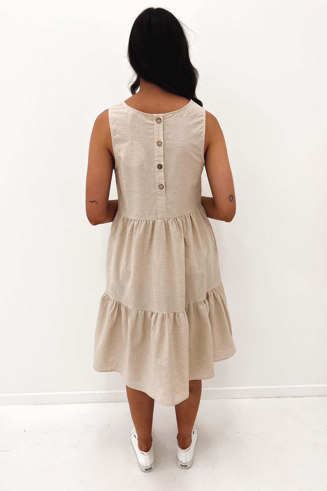 Peyton Midi Dress Beige