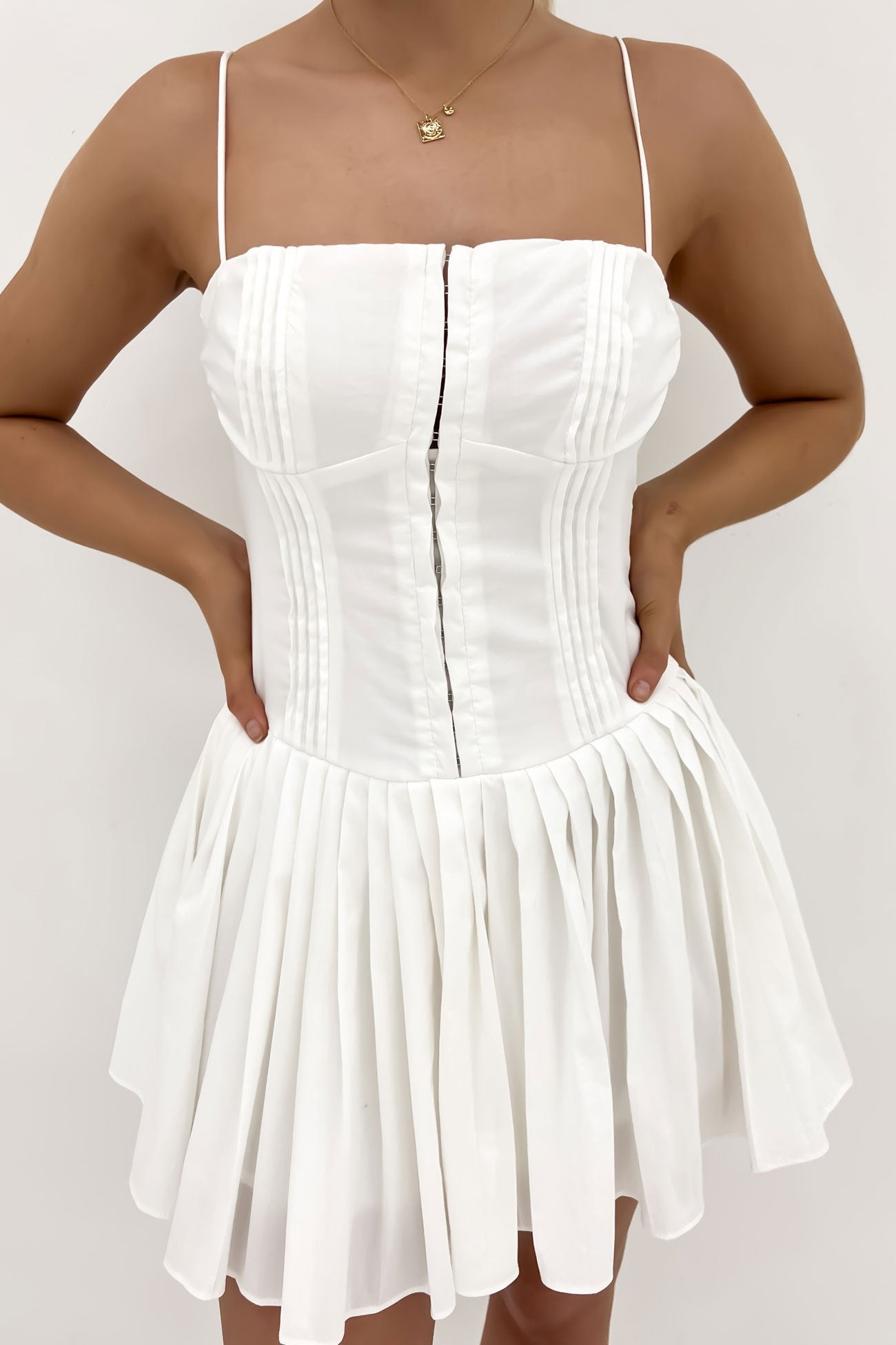 Pierce Mini Dress White