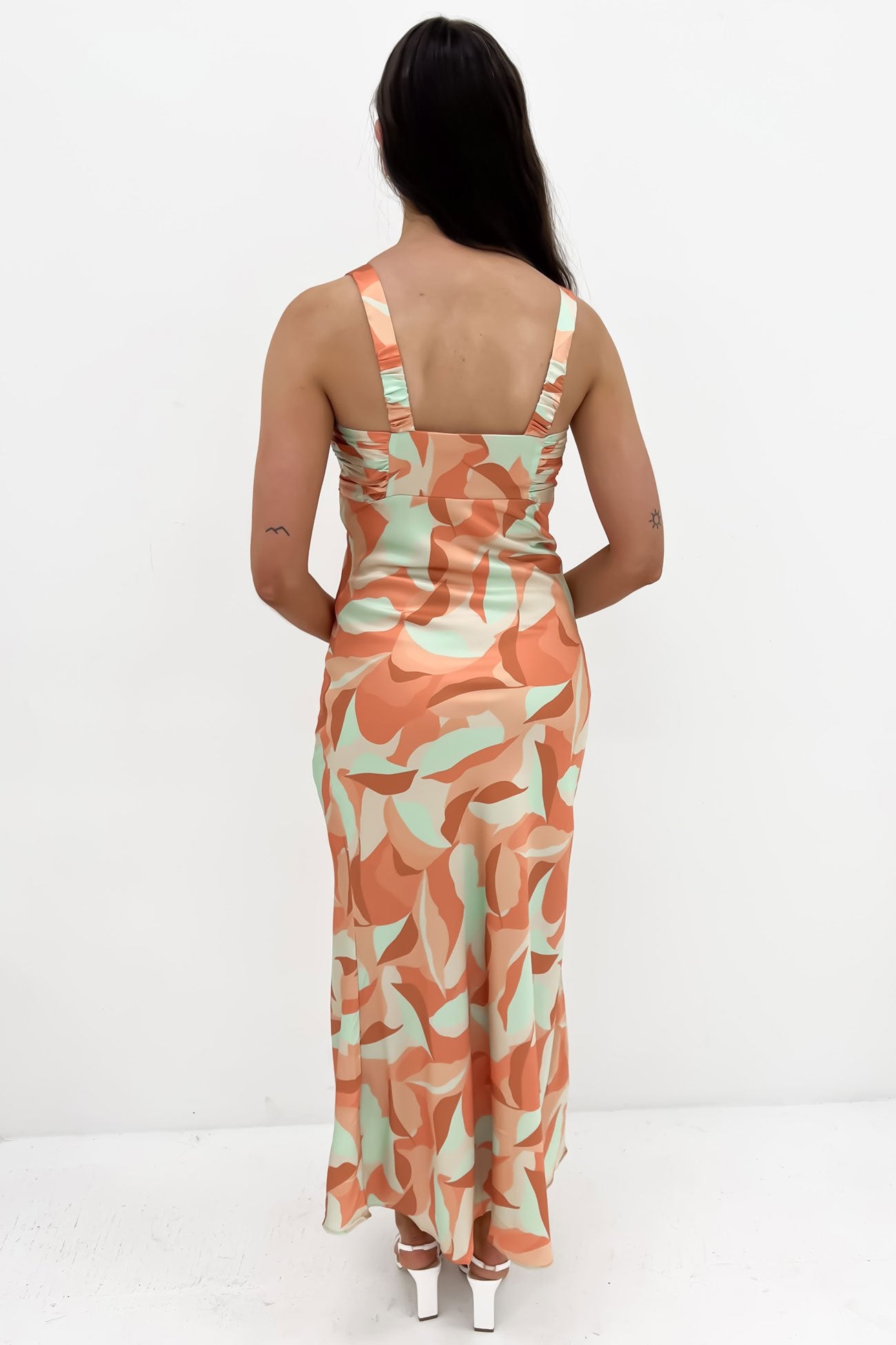 Pierre Midi Dress Orange Multi