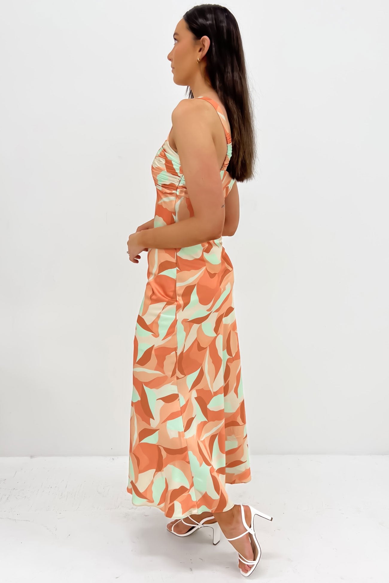 Pierre Midi Dress Orange Multi