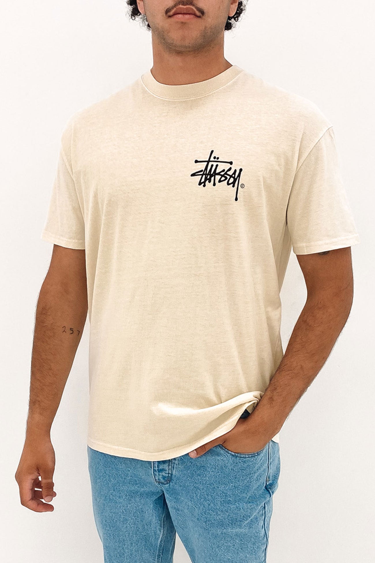 Pigment Shadow Graffiti Short Sleeve Tee Pigment Cream