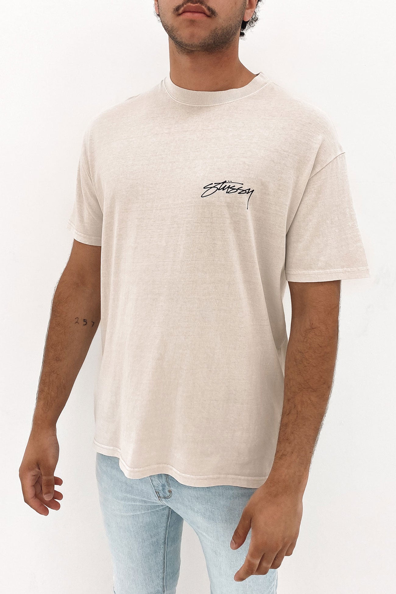 Pigment Stussy Designs Short Sleeve Tee Pigment White Sand Black