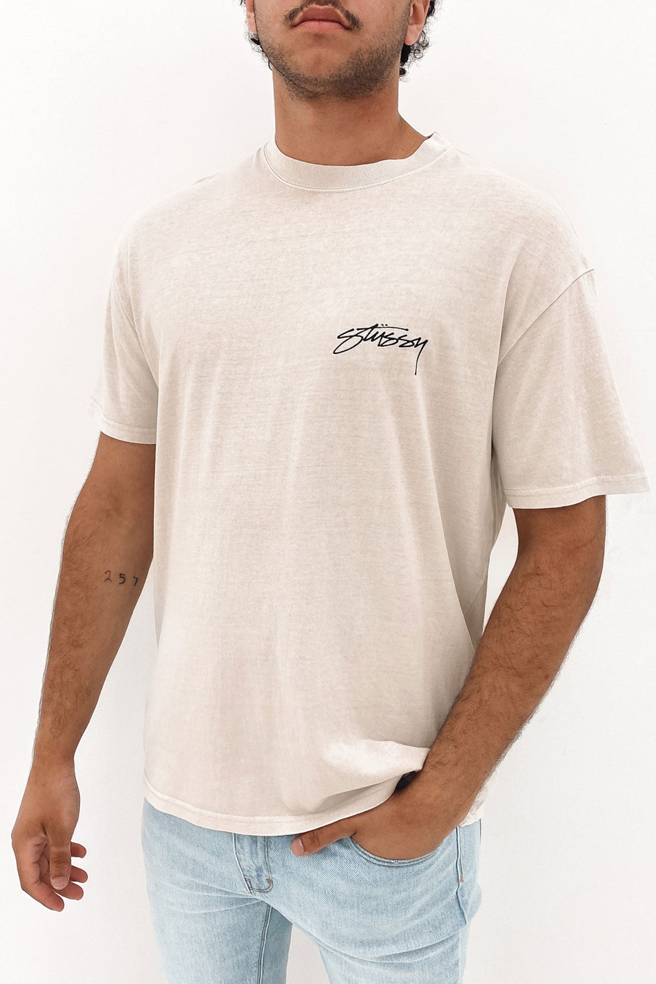 Pigment Stussy Designs Short Sleeve Tee Pigment White Sand Black