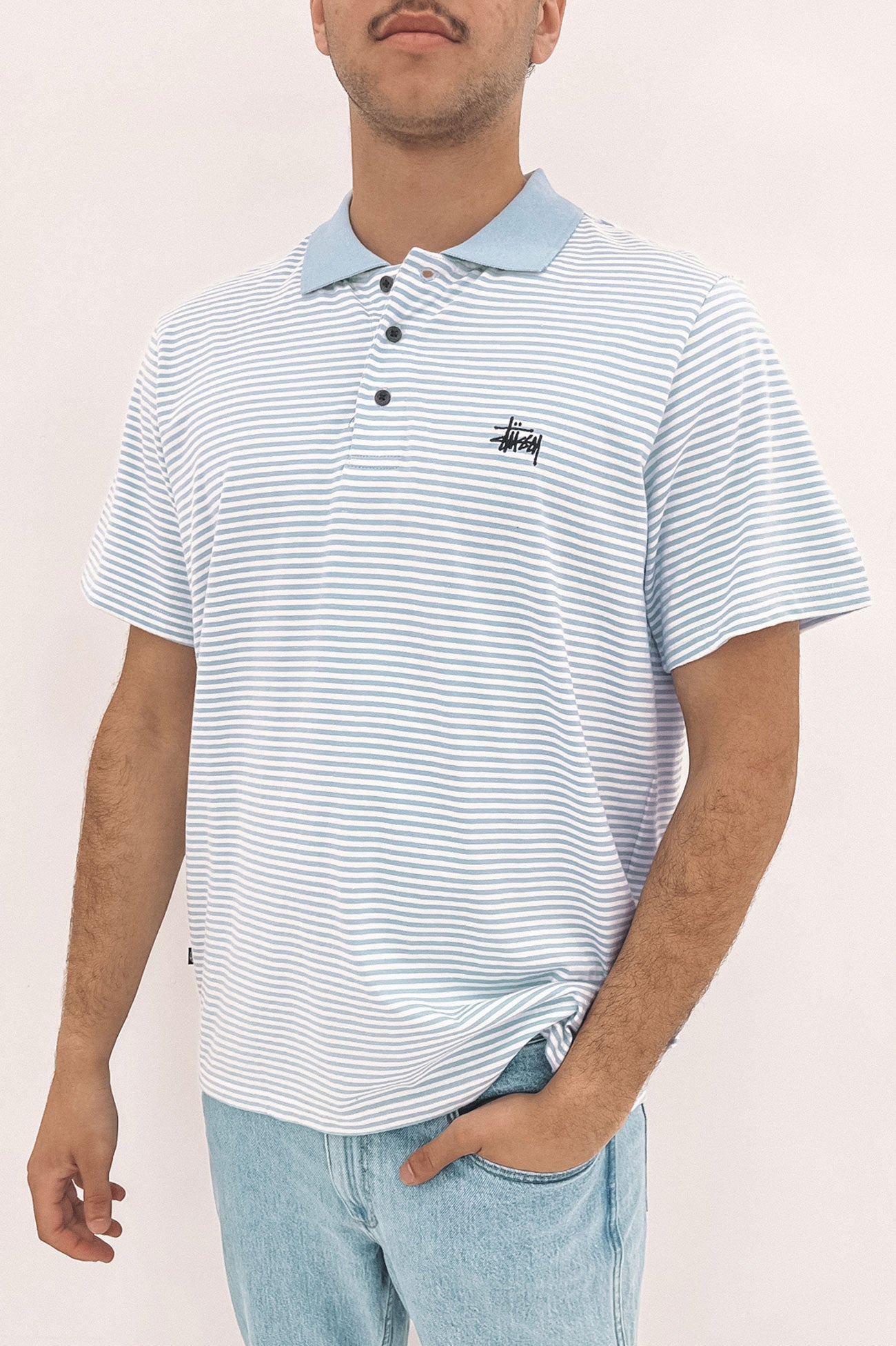 Pismo YD Short Sleeve Polo Powder Blue