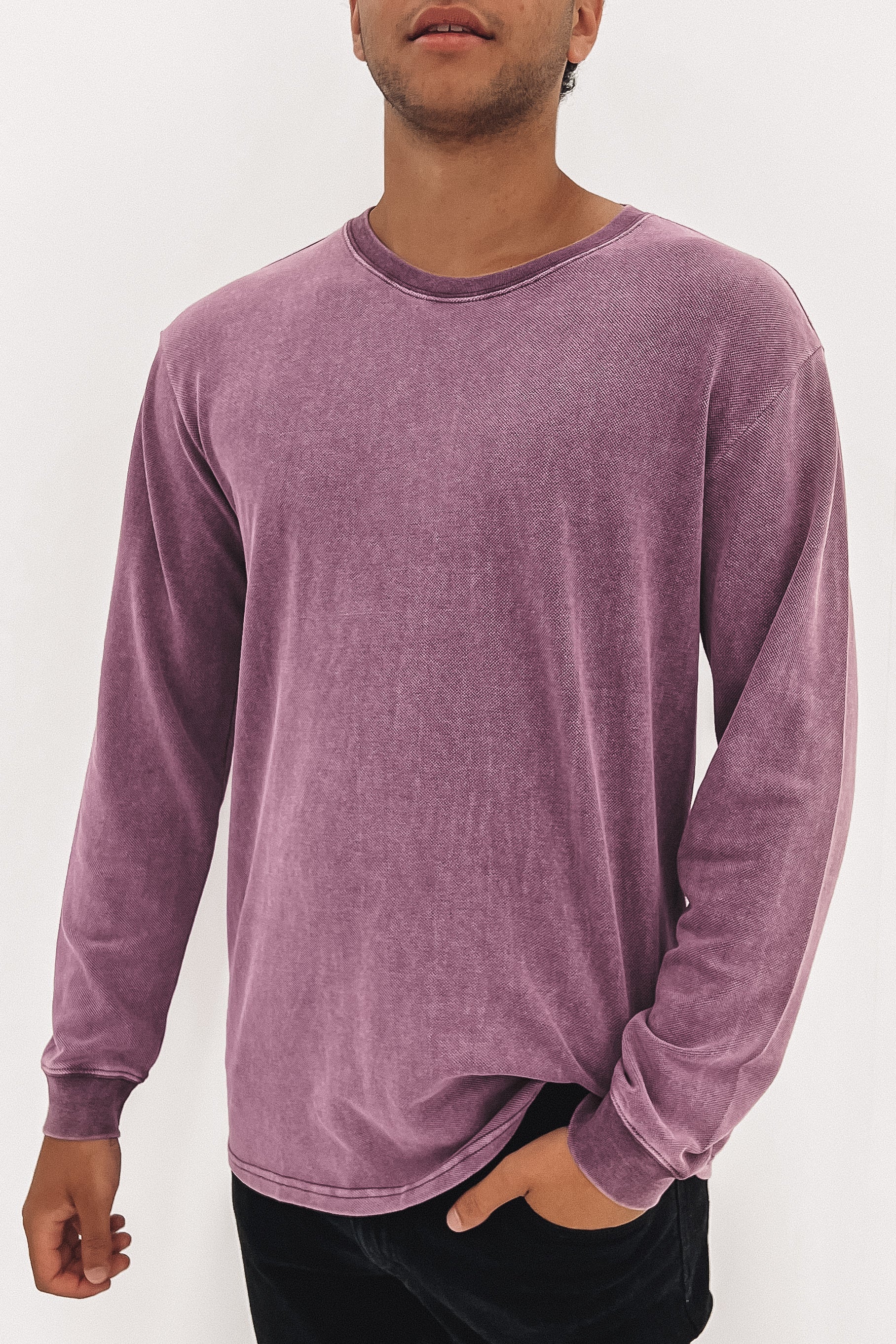 Pisque Long Sleeve Tee Burgandy