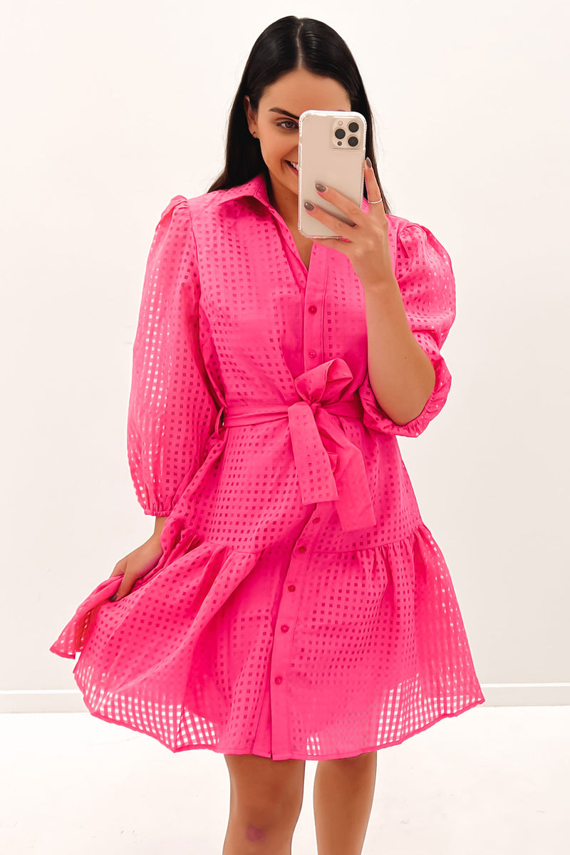 Polley Mini Dress Pink