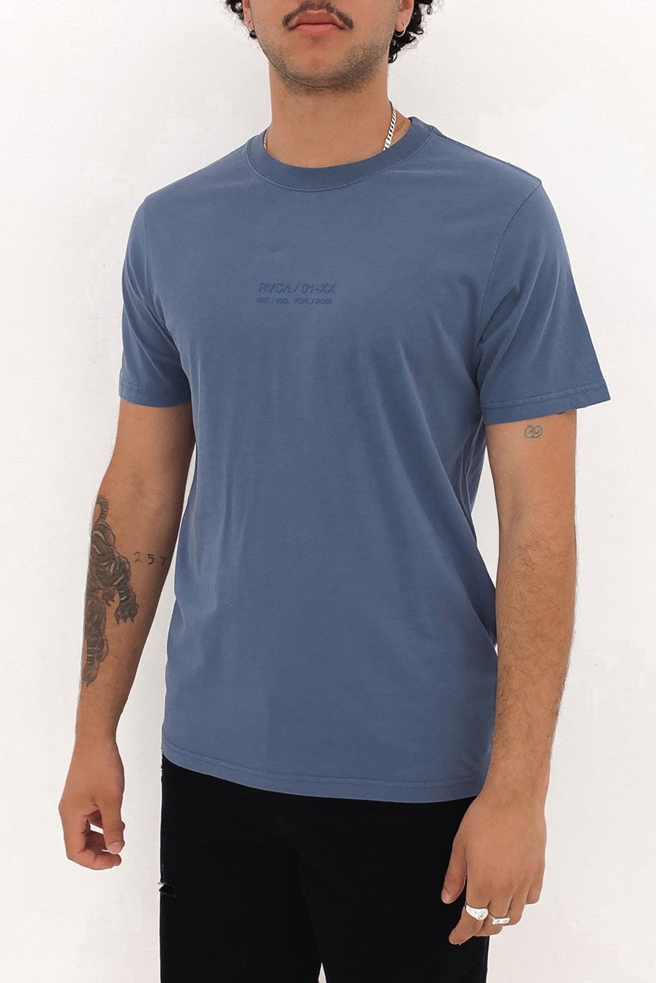 RVCA Circa Washed Short Sleeve Tee Washed Blue