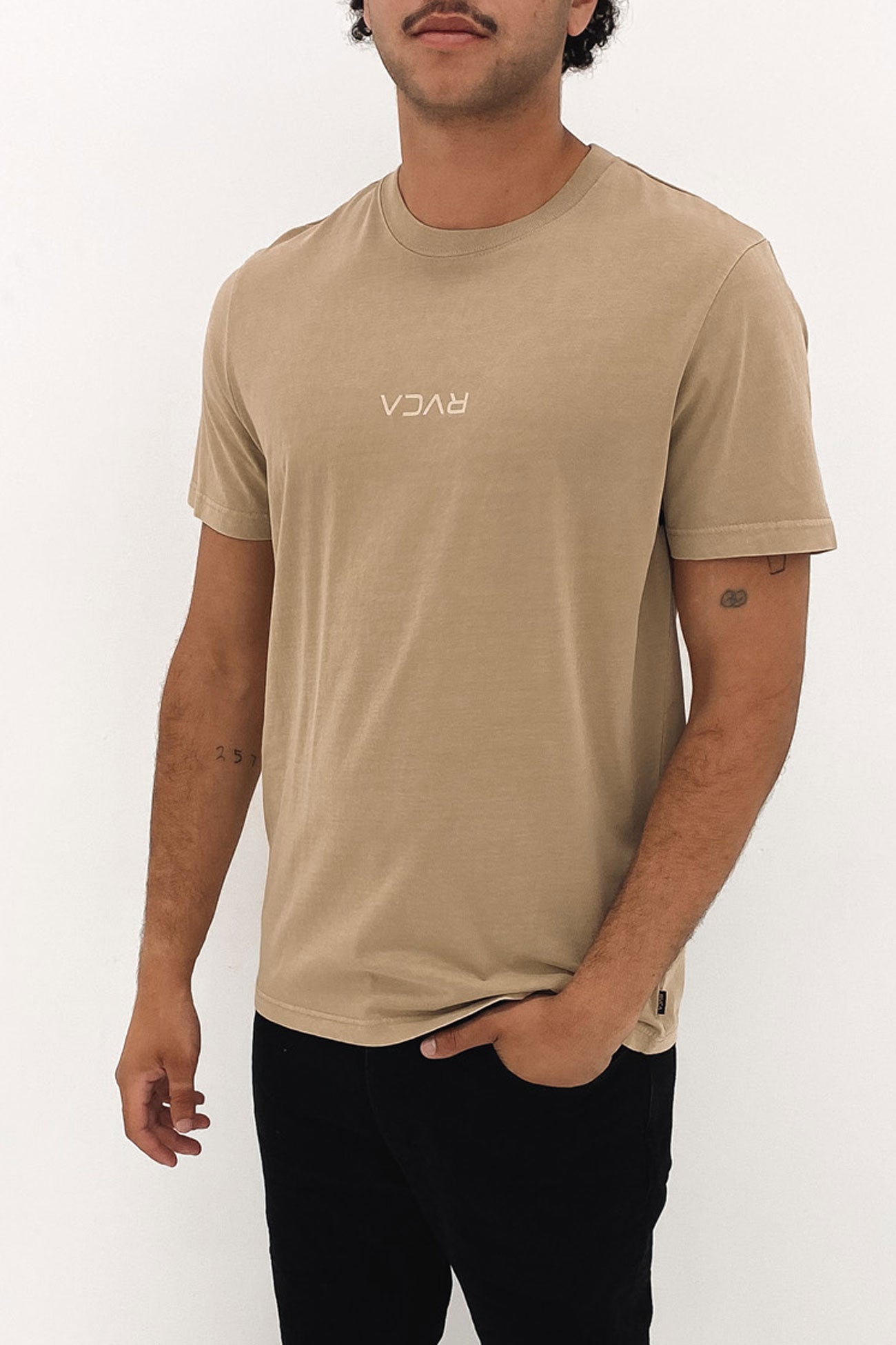 RVCA Mini Flipped Short Sleeve Tee Khaki