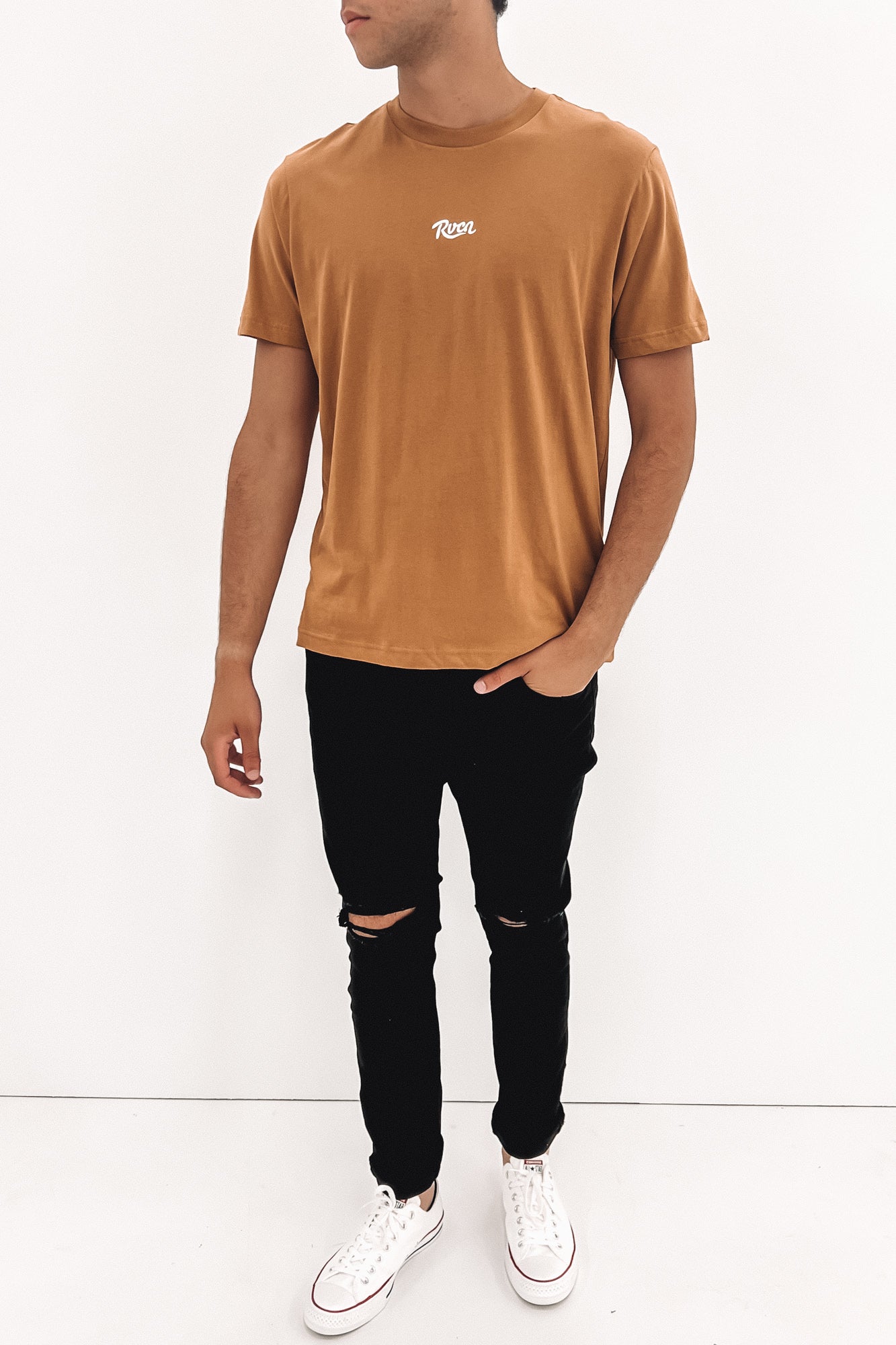 RVCA Scriptive Short Sleeve Tee Camel